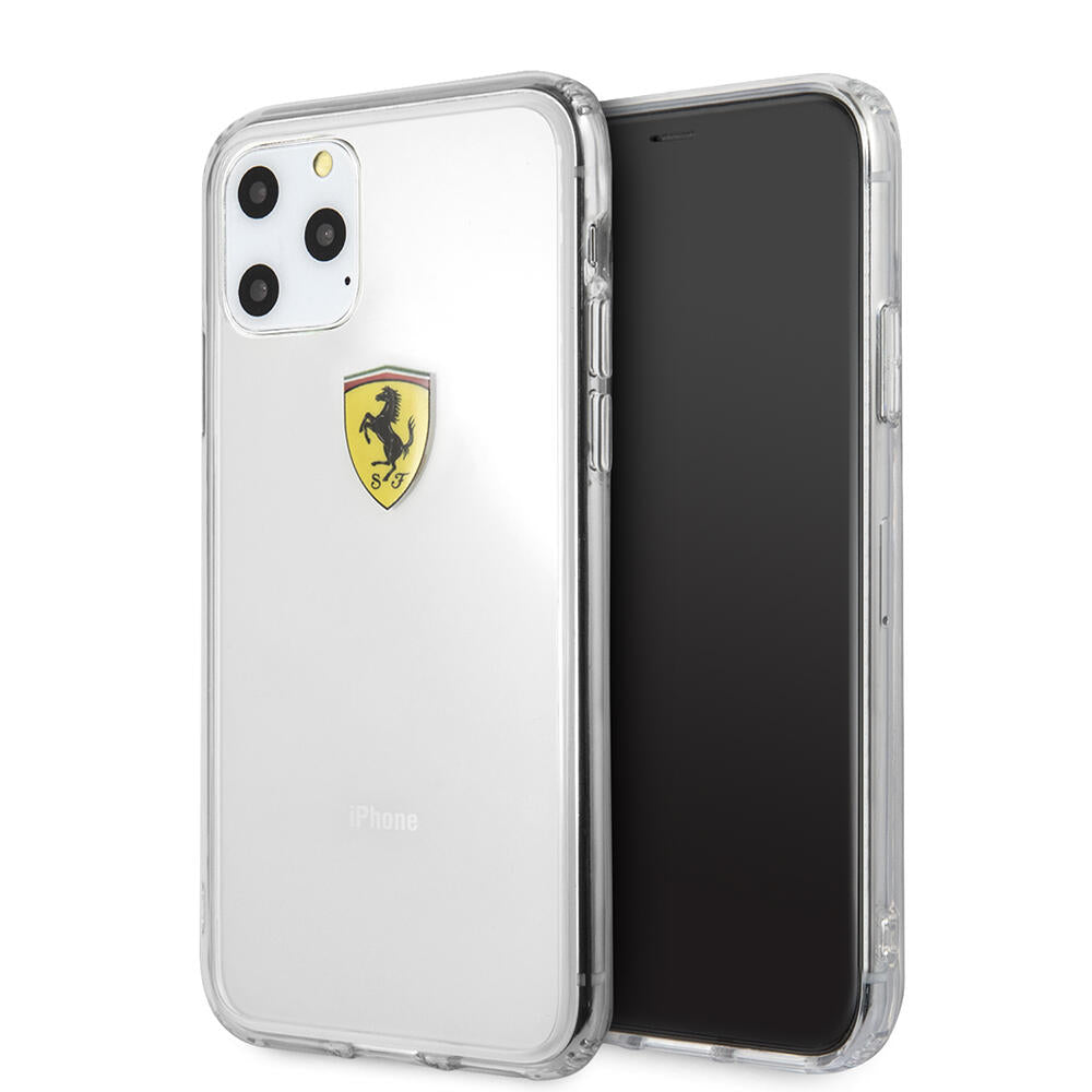 Ferrari Hard Case Clear Shockproof Θήκη Προστασίας – Iphone 11 Pro Max (Διάφανη/3D Logo) – Θήκη για κινητό από το PhoneBazaar.gr
