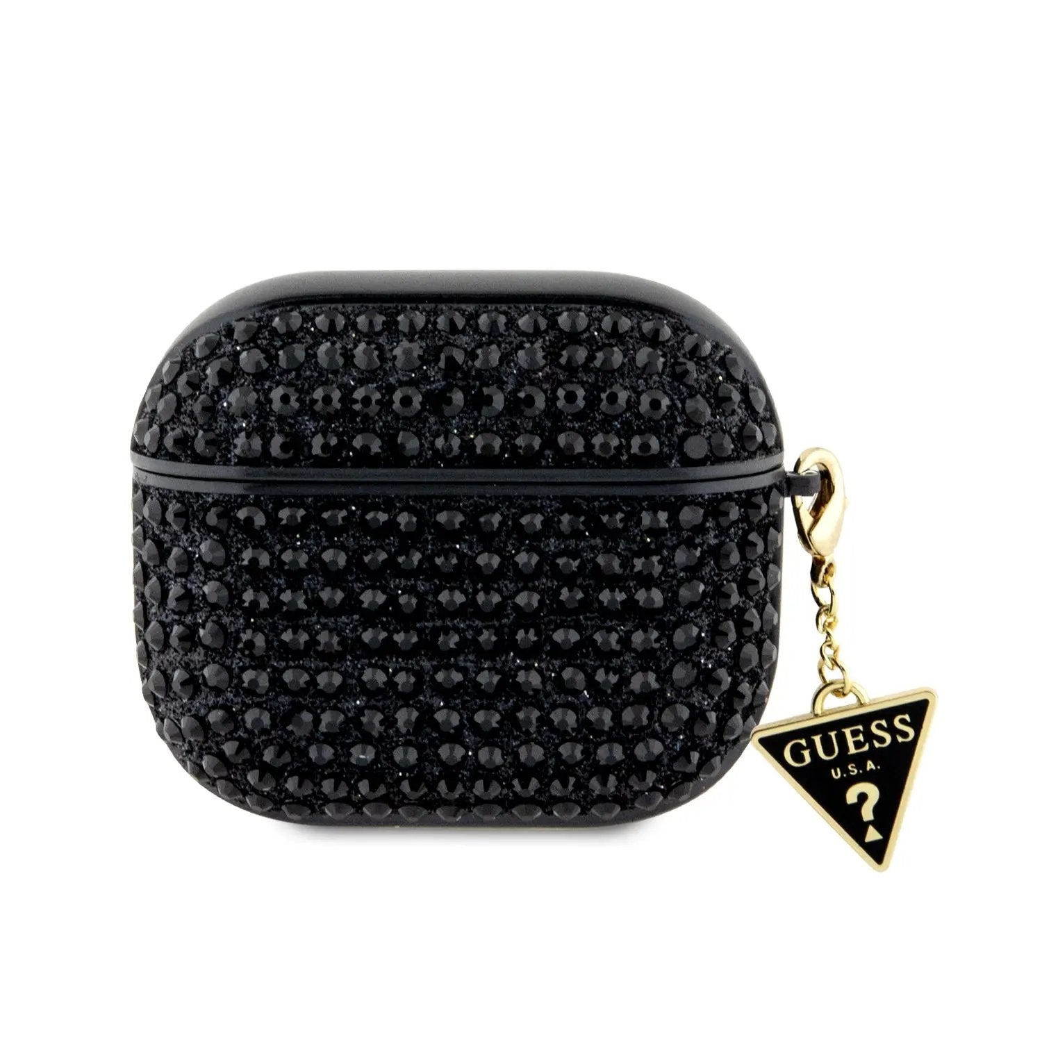 Guess Triangle Charm Θήκη προστασίας απο Σιλικόνη για Apple Airpods 3 με κρεμαστό στολίδι (Μαύρη) – PhoneBazaar