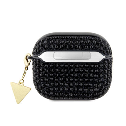 Guess Triangle Charm Θήκη προστασίας απο Σιλικόνη για Apple Airpods Pro με κρεμαστό στολίδι (Μαύρη)