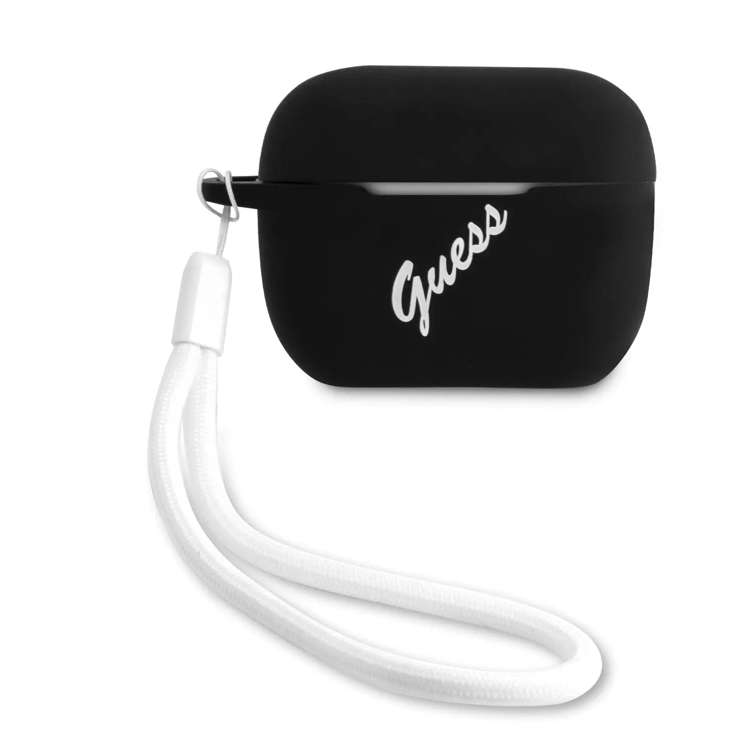 Guess Vintage Script White Logo Θήκη προστασίας από σιλικόνη για Apple Airpods Pro (Μαύρη/Λευκή) – PhoneBazaar