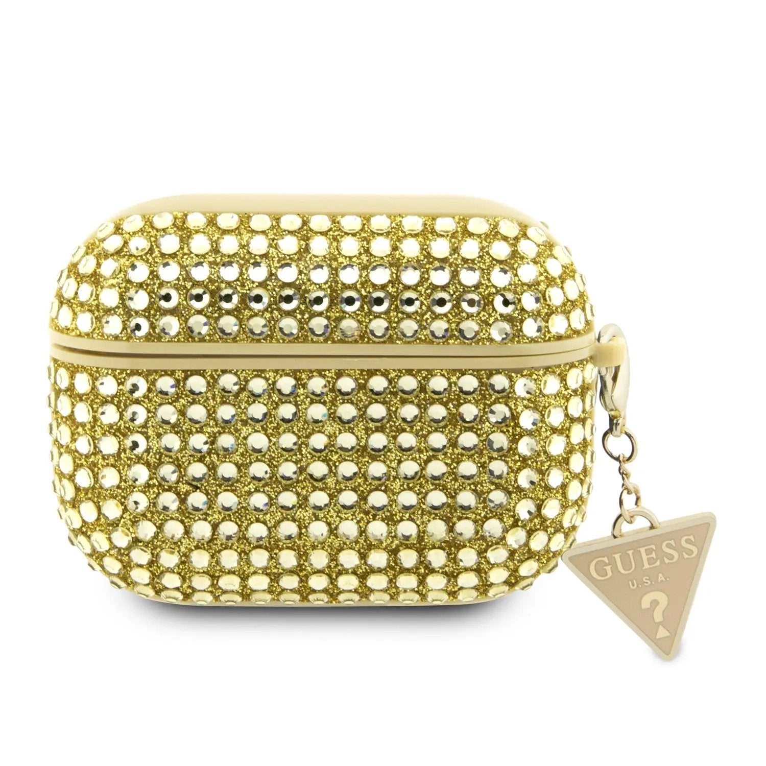 Guess Triangle Charm Θήκη προστασίας απο Σιλικόνη για Apple Airpods Pro 2 με χρυσό κρεμαστό στολίδι (Χρυσό) – PhoneBazaar