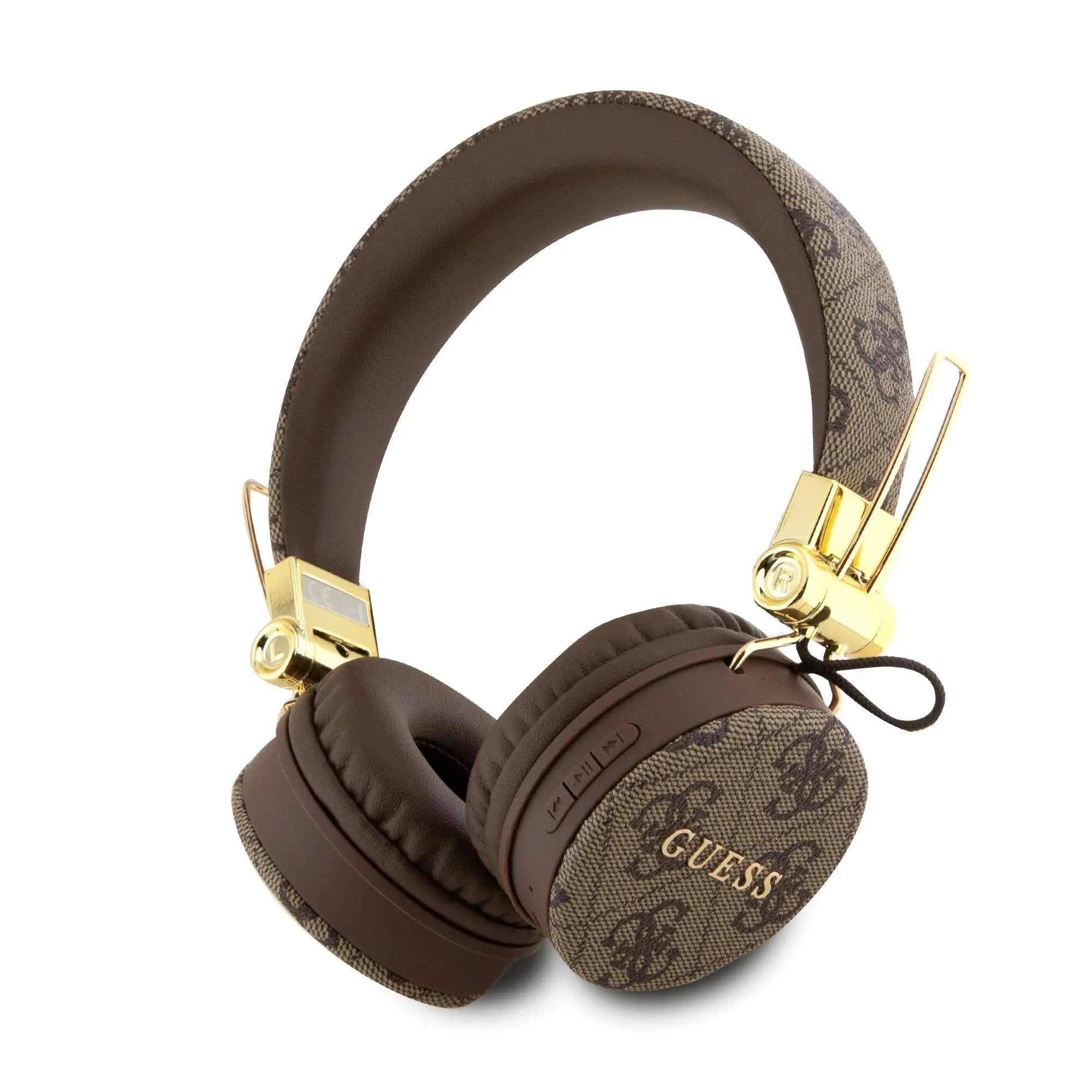 Guess "4G Logo" Over Ear Bluetooth Headphones Ακουστικά Over Ear από δερματίνη με μεταλλικό Logo (Brown – GUBH704GEMW) – PhoneBazaar
