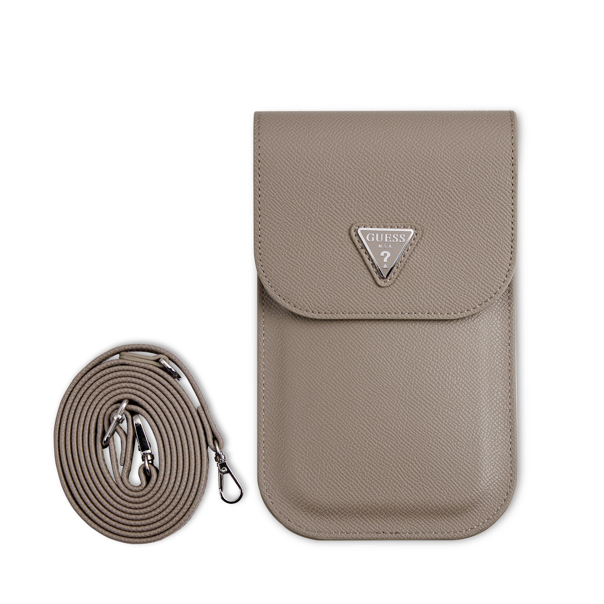 Guess Grained Triangle Logo PU Leather Wallet Case (Brown - GUCWBPGTSPSW)