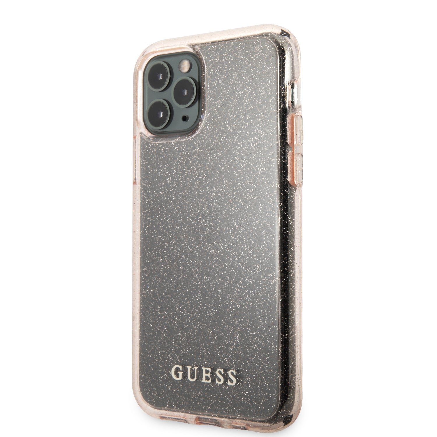 Guess "Glitter Collection" Θήκη προστασίας από σιλικόνη – iPhone 11 Pro (Clear/Glitter Pink)