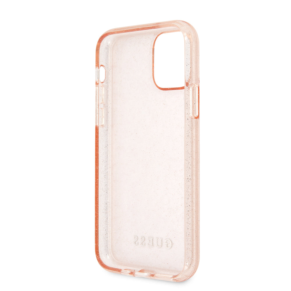 Guess "Glitter Collection" Θήκη προστασίας από σιλικόνη – iPhone 11 Pro (Clear/Glitter Pink)