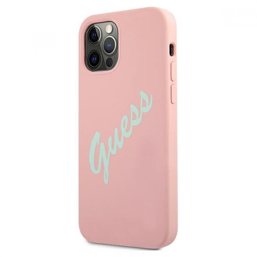 Guess "Vintage Script Logo Collection" Σκληρή Θήκη προστασίας από σιλικόνη – iPhone 12 Pro Max (Πράσινο/Ροζ)