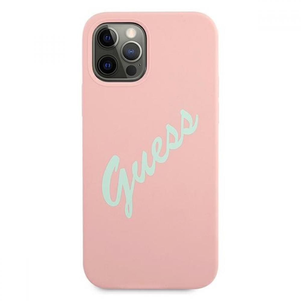 Guess "Vintage Script Logo Collection" Σκληρή Θήκη προστασίας από σιλικόνη – iPhone 12 Pro Max (Πράσινο/Ροζ)