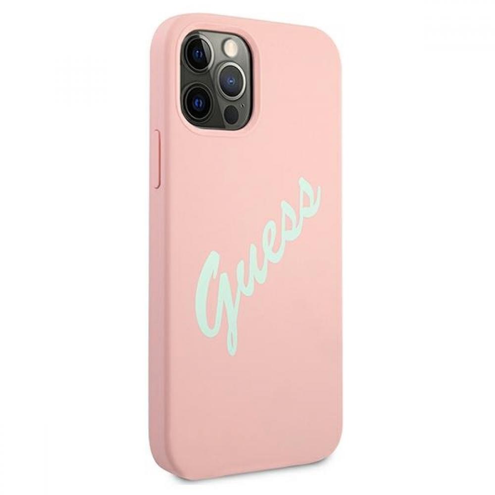 Guess "Vintage Script Logo Collection" Σκληρή Θήκη προστασίας από σιλικόνη – iPhone 12 Pro Max (Πράσινο/Ροζ)