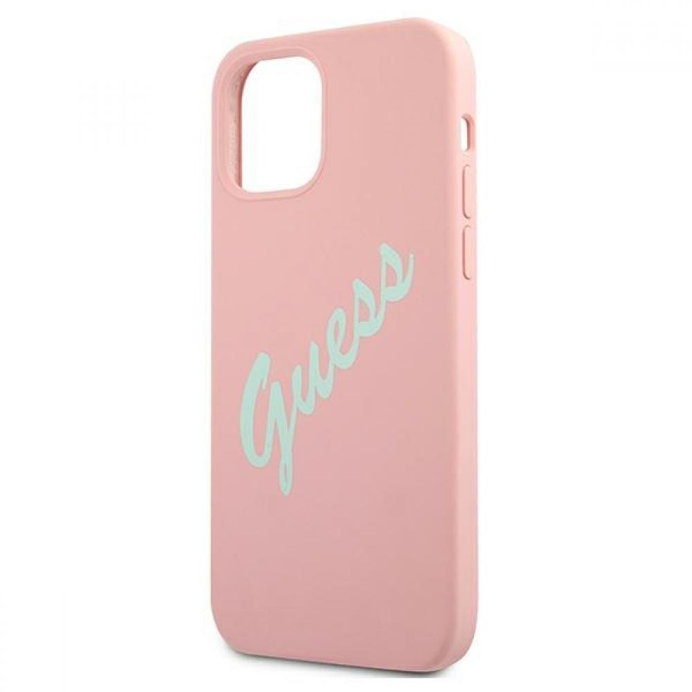 Guess "Vintage Script Logo Collection" Σκληρή Θήκη προστασίας από σιλικόνη – iPhone 12 Pro Max (Πράσινο/Ροζ)