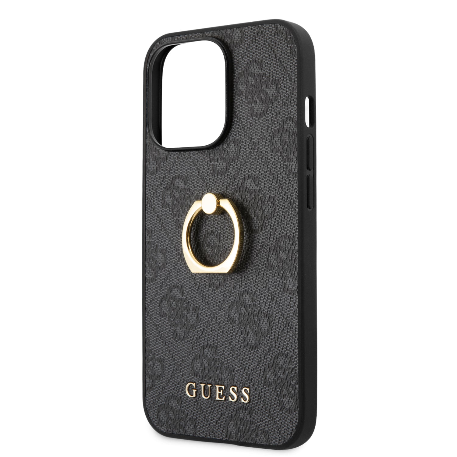 Guess "4G Logo Ring Collection" Hard Case PU Leather Θήκη προστασίας από δερματίνη – iPhone 13 Pro (Black)