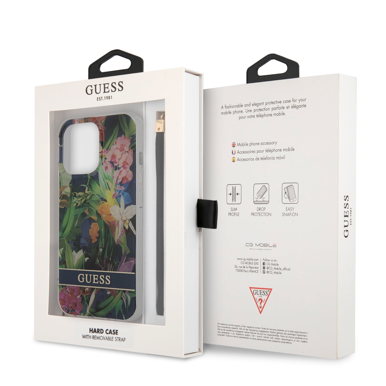 Guess "Flower Collection" Θήκη προστασίας με floral σχεδιασμό και κορδονάκι χειρός – iPhone 13 Pro