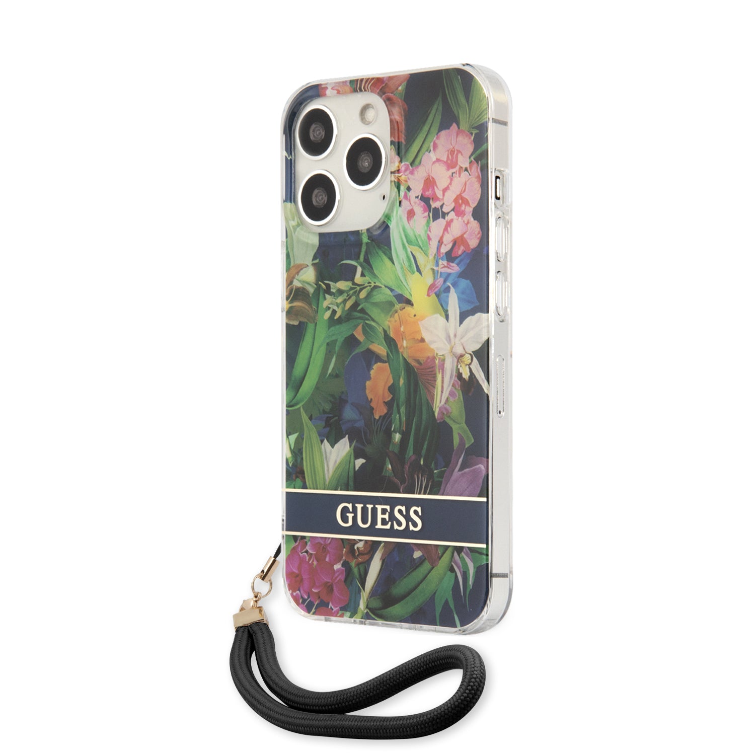 Guess "Flower Collection" Θήκη προστασίας με floral σχεδιασμό και κορδονάκι χειρός – iPhone 13 Pro