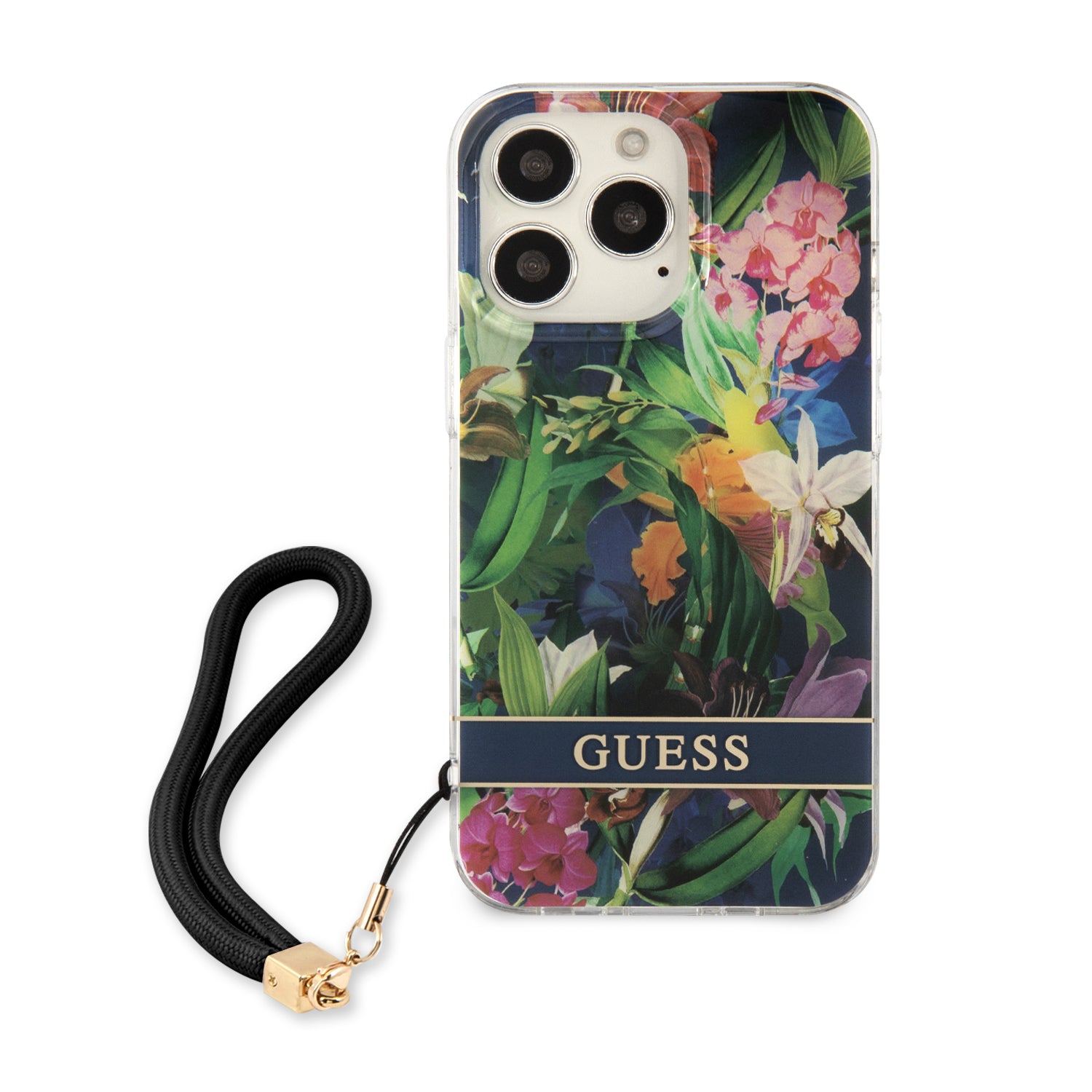 Guess "Flower Collection" Θήκη προστασίας με floral σχεδιασμό και κορδονάκι χειρός – iPhone 13 Pro