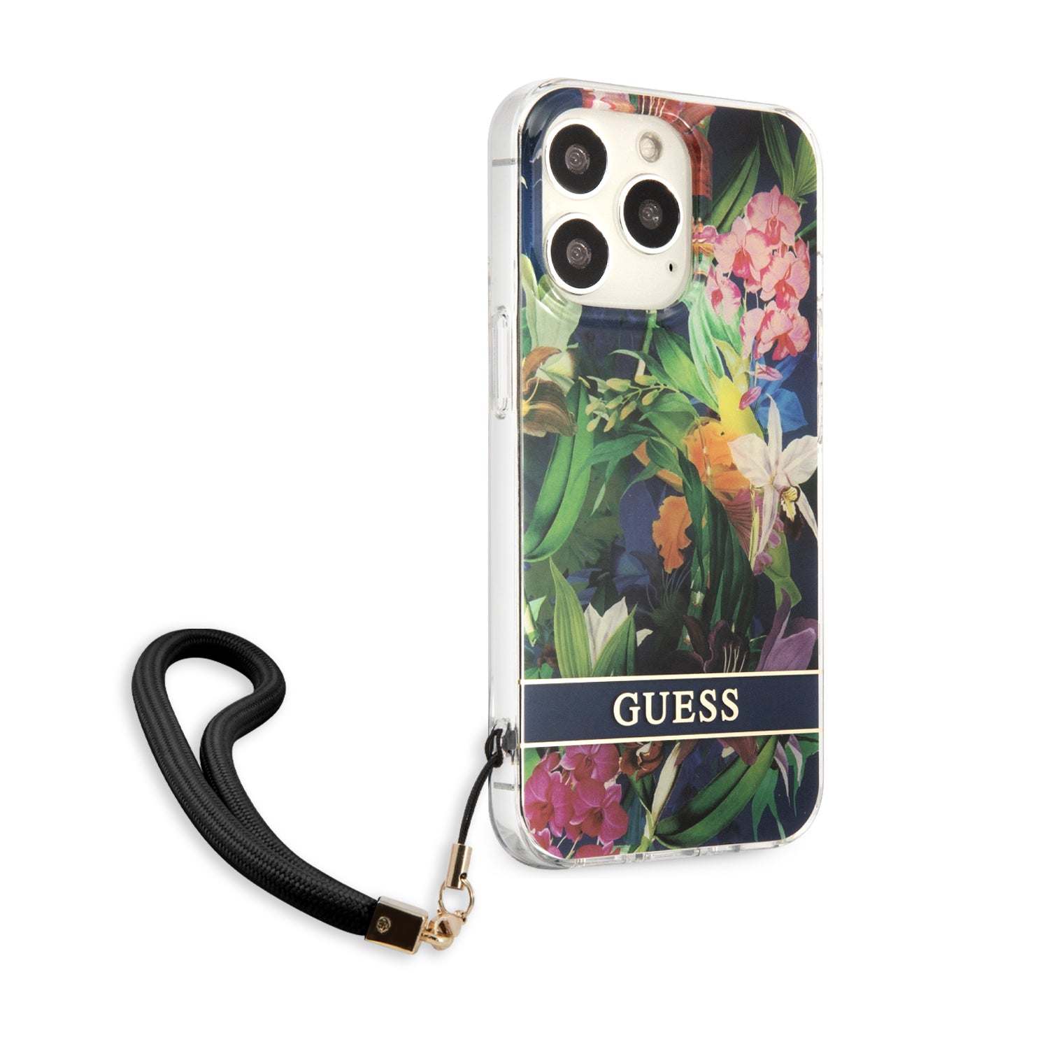 Guess "Flower Collection" Θήκη προστασίας με floral σχεδιασμό και κορδονάκι χειρός – iPhone 13 Pro