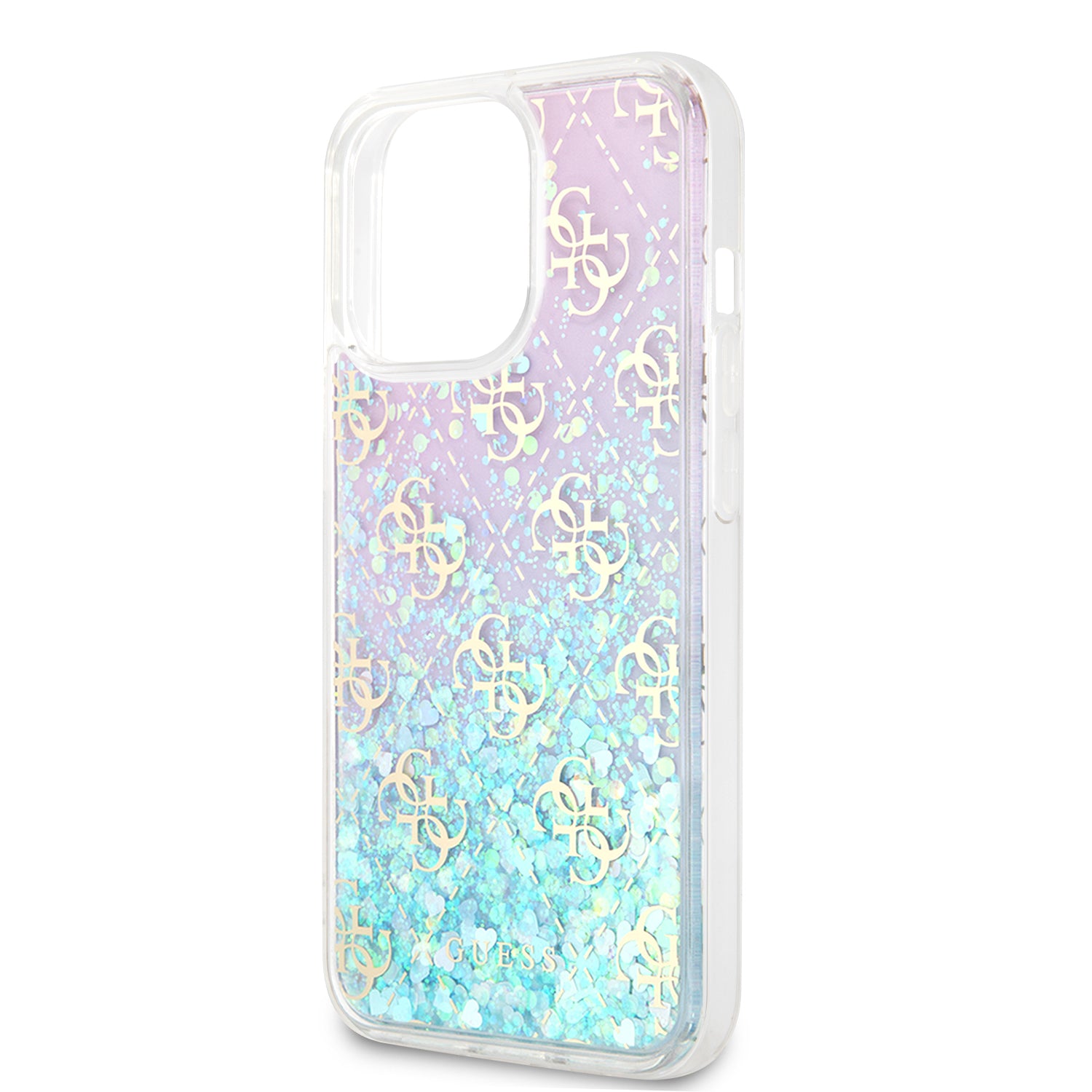 Guess "4G Logo Collection" Θήκη προστασίας από Liquid Glitter σιλικόνη – iPhone 13 Pro (Iridescent/Pink)