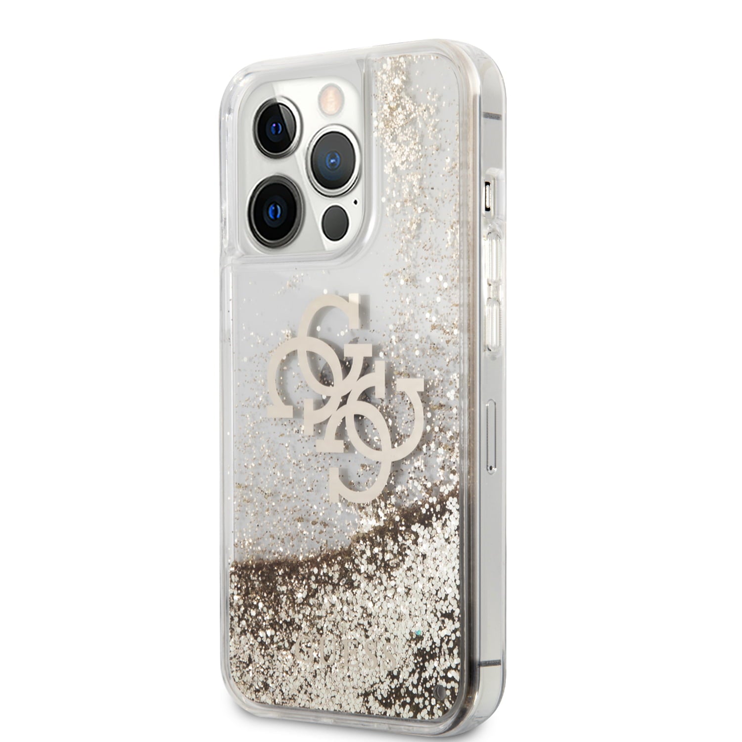 Guess "4G Logo Collection" Θήκη προστασίας – iPhone 13 Pro (Clear/Glitter Gold)