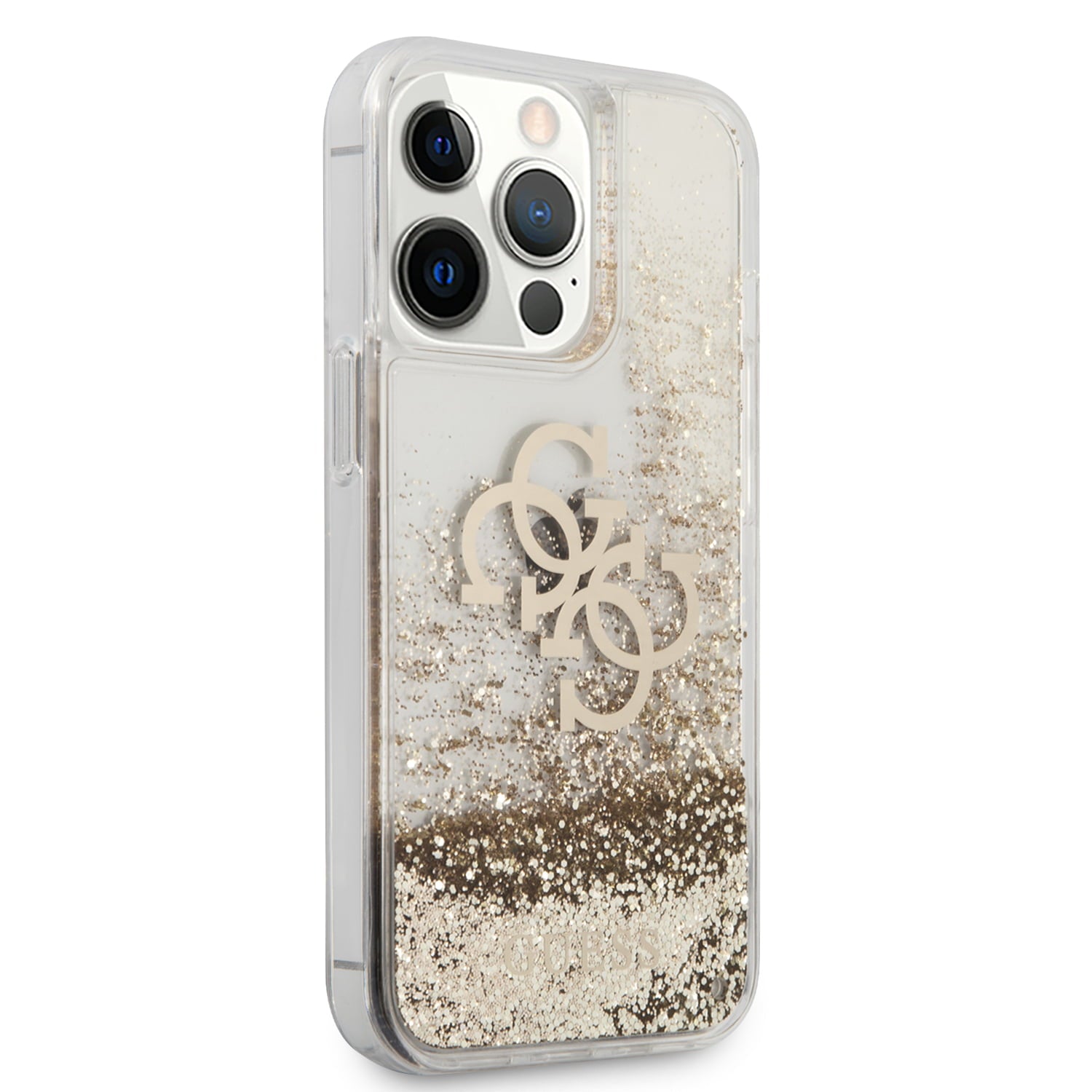 Guess "4G Logo Collection" Θήκη προστασίας – iPhone 13 Pro (Clear/Glitter Gold)