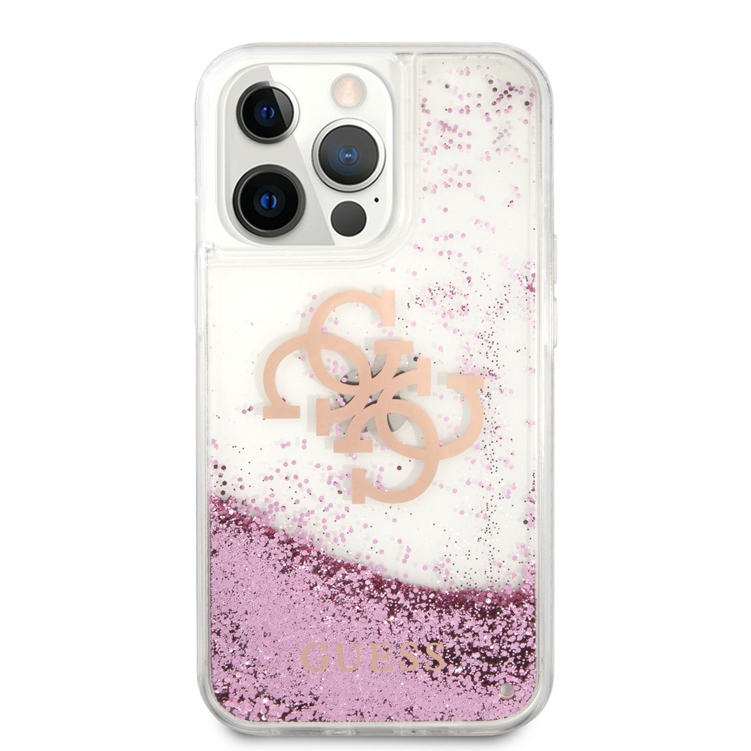 Guess "4G Logo Collection" Θήκη προστασίας – iPhone 13 Pro (Clear/Glitter Pink)