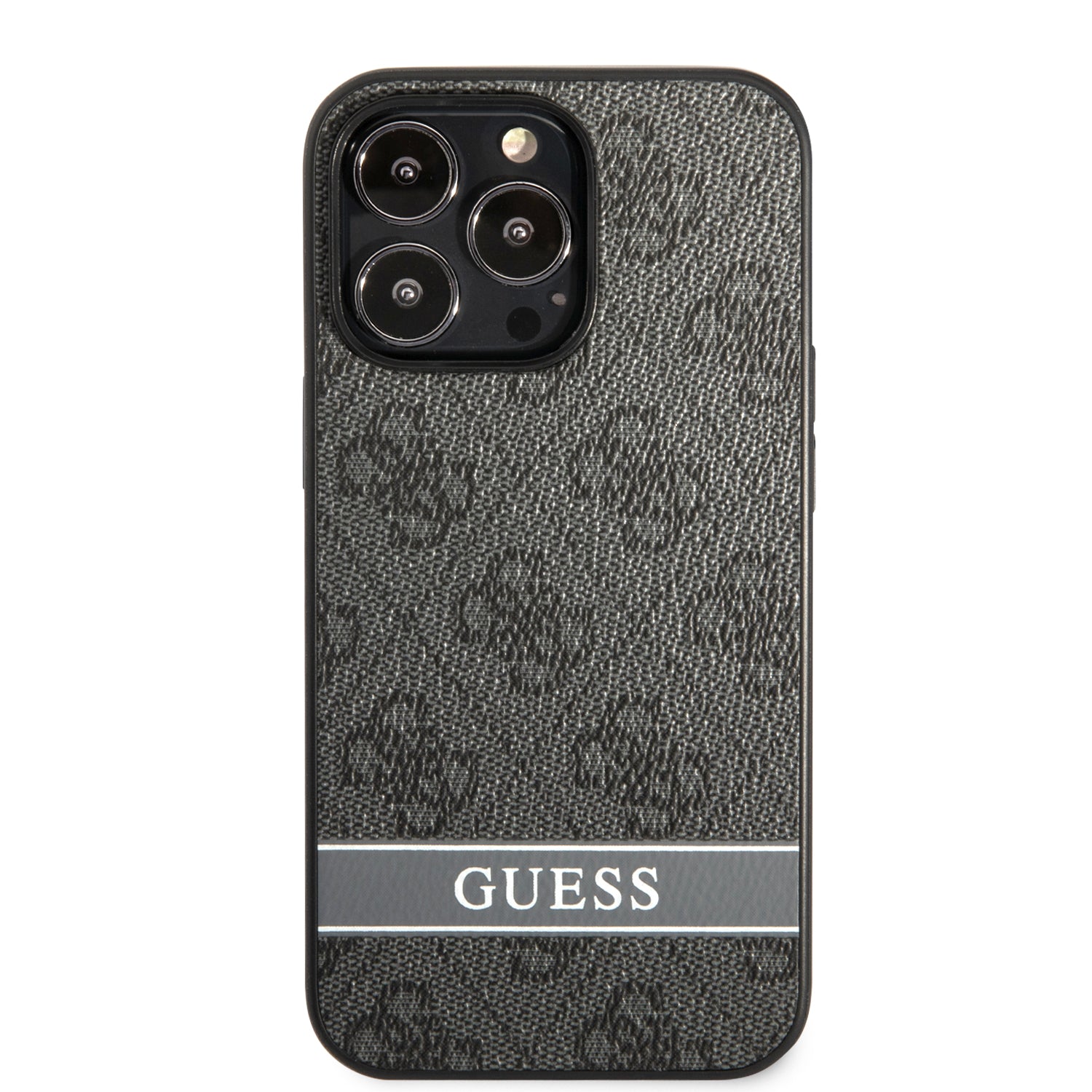 Guess "4G Logo Collection" Printed Stripe Θήκη προστασίας από δερματίνη – iPhone 13 Pro (Γκρι/Μαύρη)