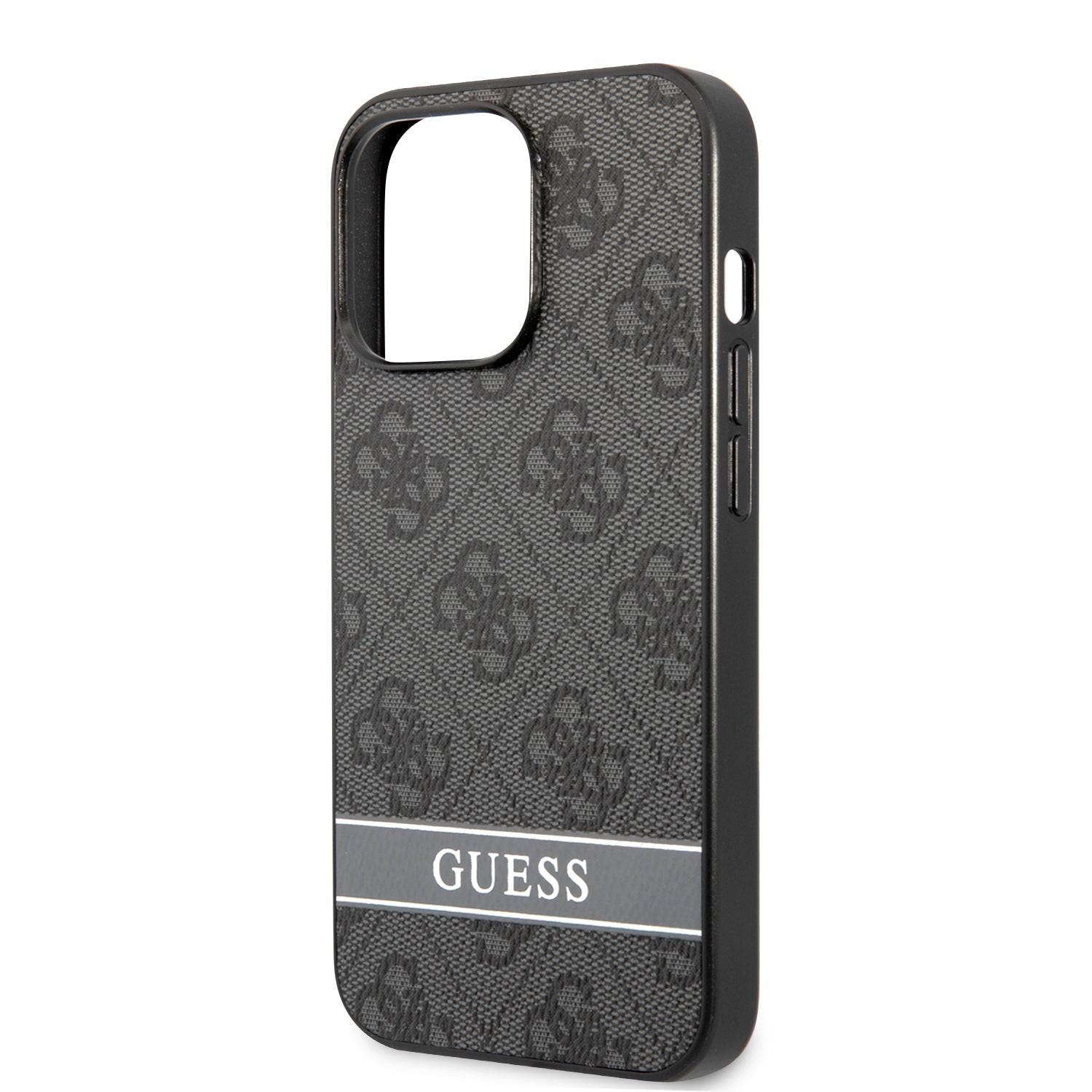 Guess "4G Logo Collection" Printed Stripe Θήκη προστασίας από δερματίνη – iPhone 13 Pro (Γκρι/Μαύρη)