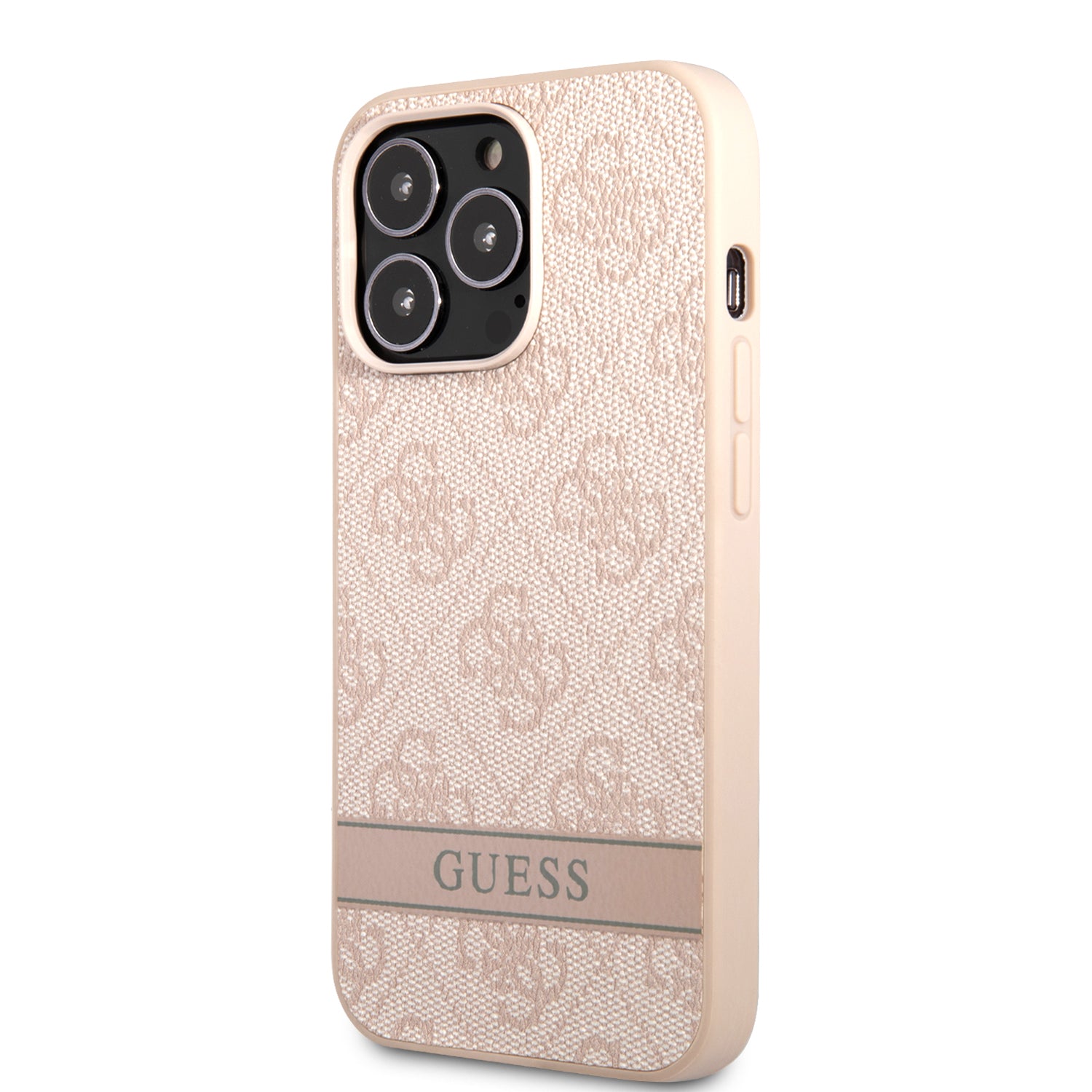 Guess "4G Logo Collection" Printed Stripe Θήκη προστασίας από δερματίνη – iPhone 13 Pro (Ροζ)