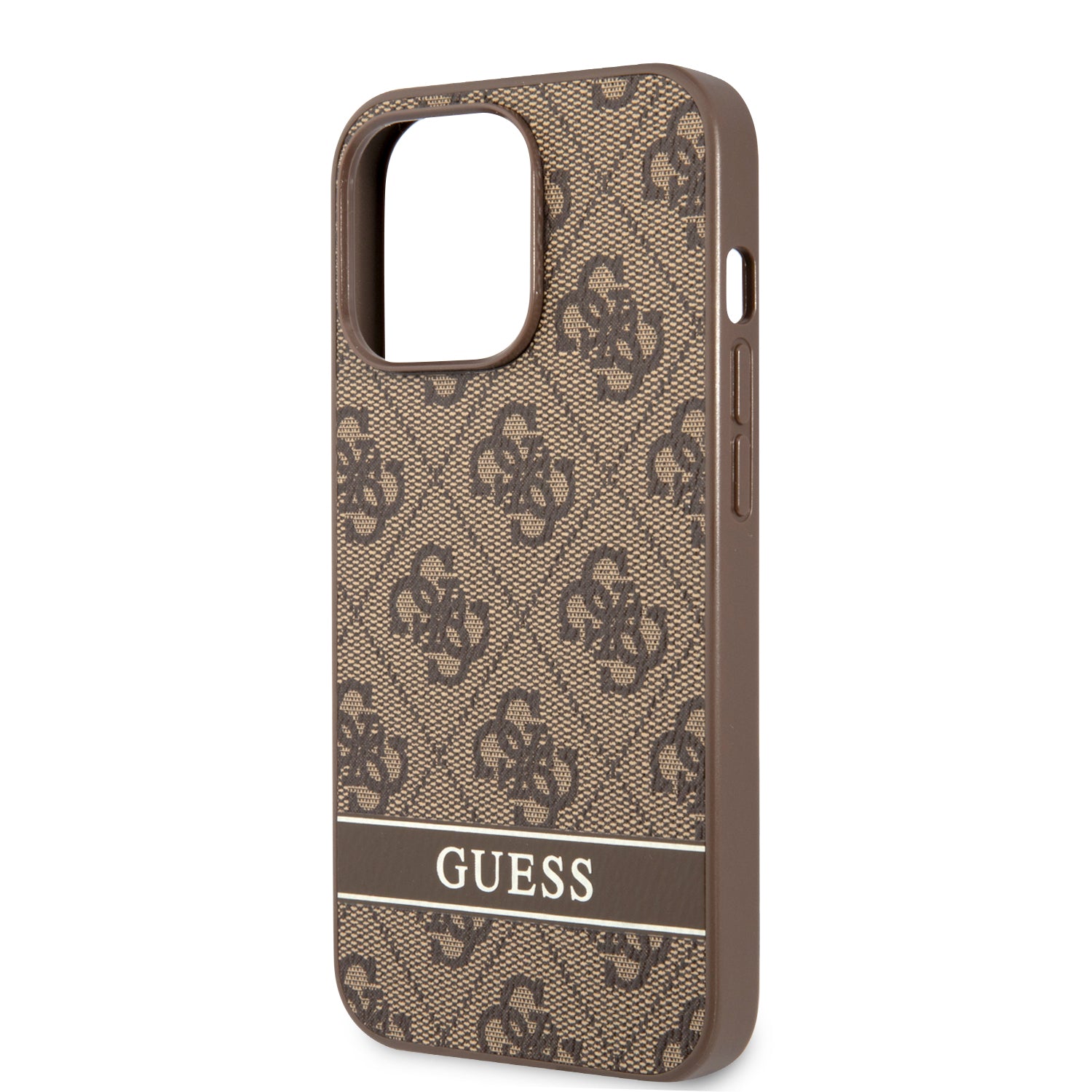 Guess "4G Logo Collection" Printed Stripe Θήκη προστασίας από δερματίνη – iPhone 13 Pro (Καφέ)