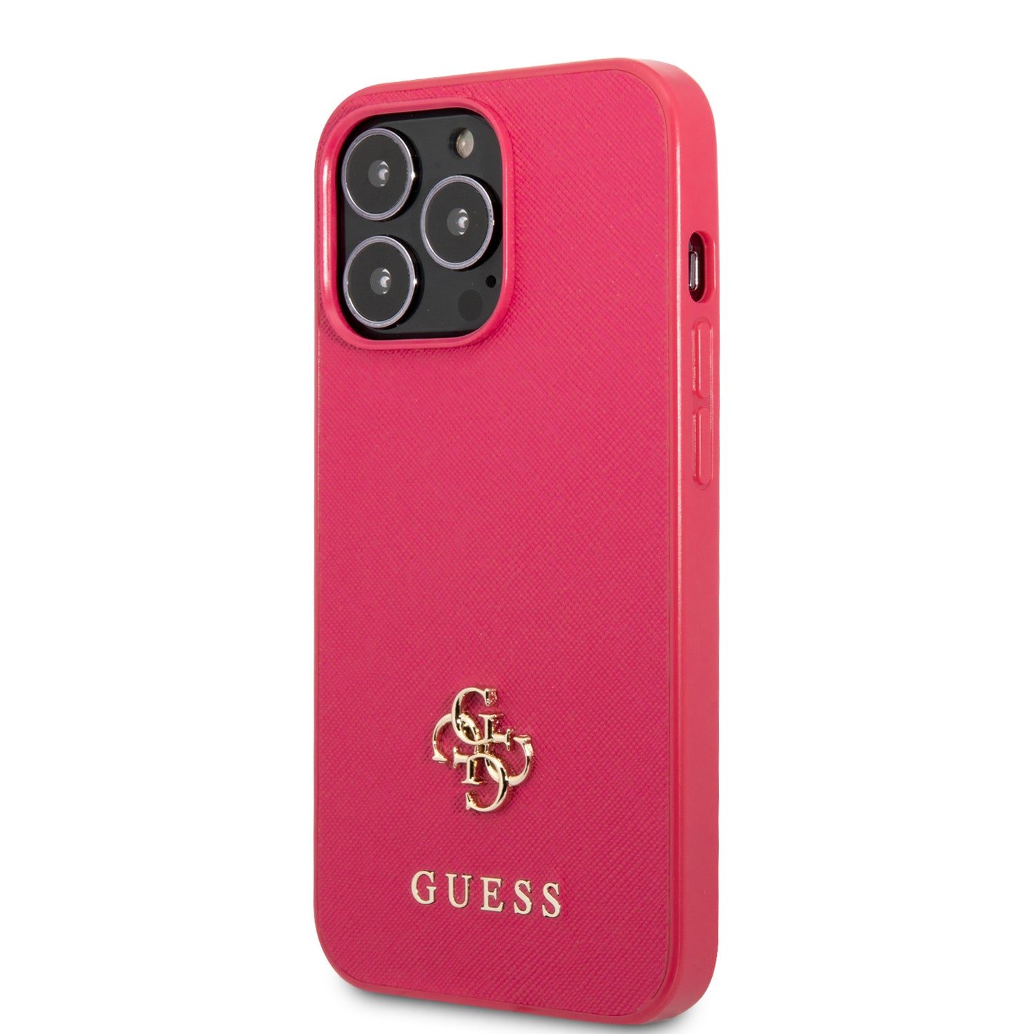 Guess "Small 4G Logo Collection" Hard Case Saffiano Leather Θήκη προστασίας από δερματίνη – iPhone 13 Pro (Ροζ)