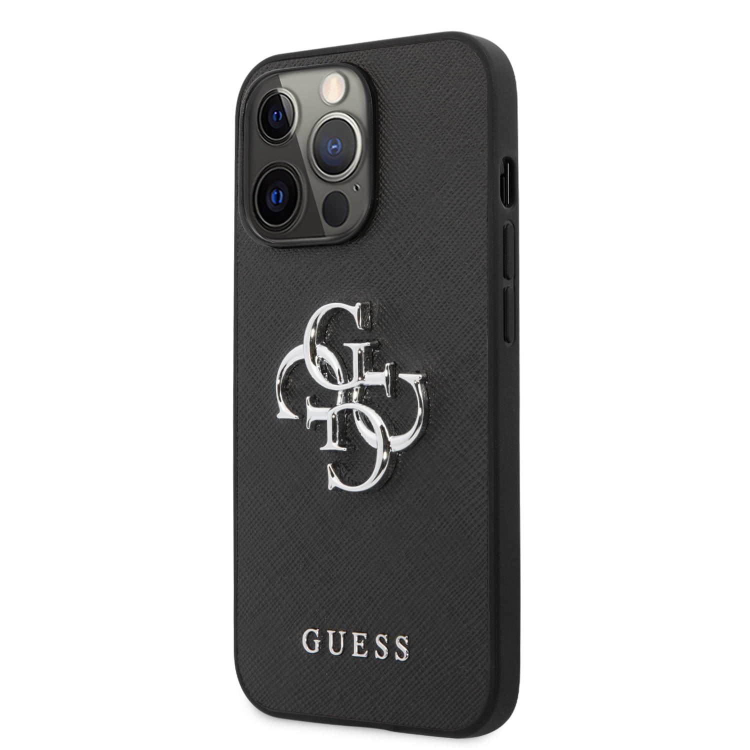 Guess "4G Logo Collection" Hard Case PU Leather Θήκη προστασίας από δερματίνη – iPhone 13 Pro (Μαύρη)