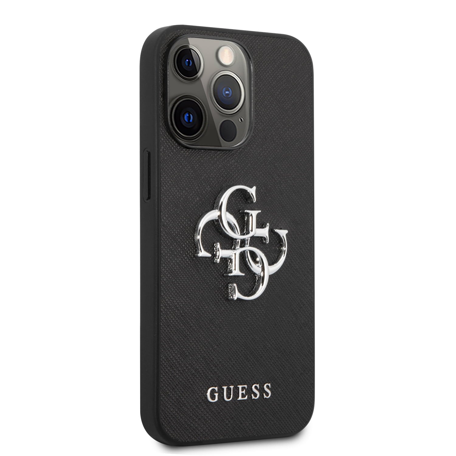 Guess "4G Logo Collection" Hard Case PU Leather Θήκη προστασίας από δερματίνη – iPhone 13 Pro (Μαύρη)