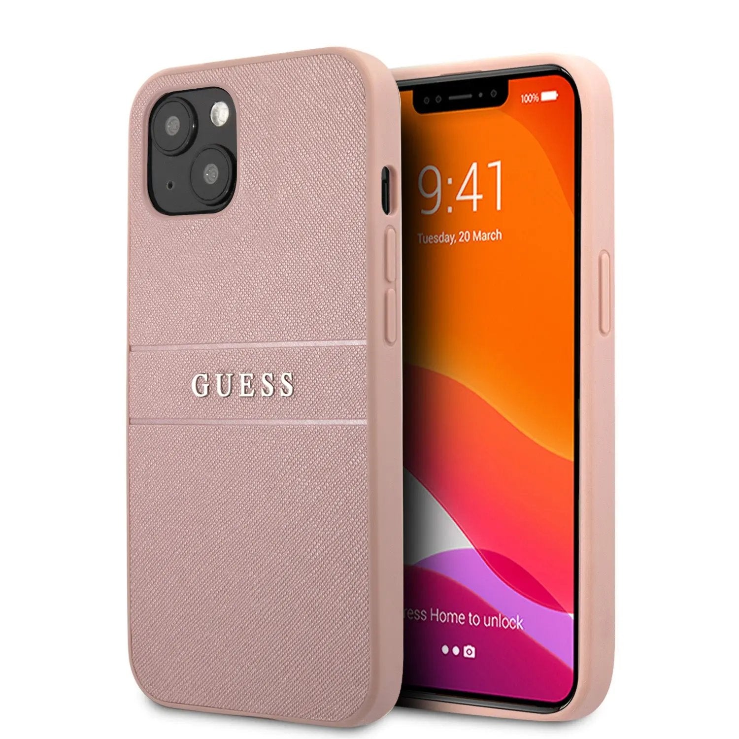 Guess Saffiano Hard Case Θήκη Προστασίας Απο Δερματινη – Iphone 13 (ροζ) – PhoneBazaar