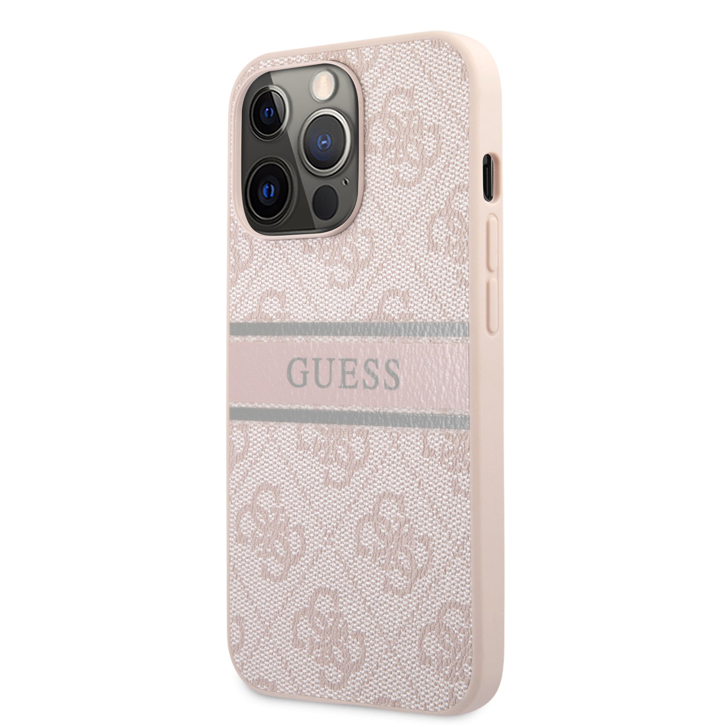 Guess "4G Logo Collection" Printed Stripe Θήκη προστασίας από δερματίνη – iPhone 13 Pro Max (Ροζ)