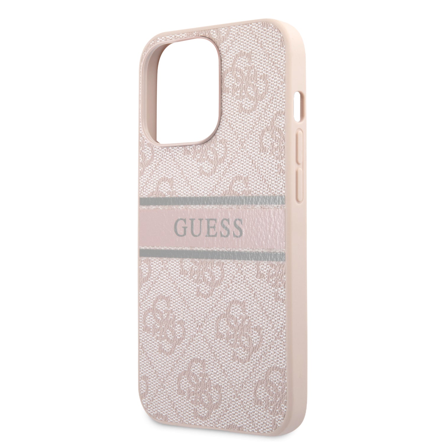 Guess "4G Logo Collection" Printed Stripe Θήκη προστασίας από δερματίνη – iPhone 13 Pro Max (Ροζ)
