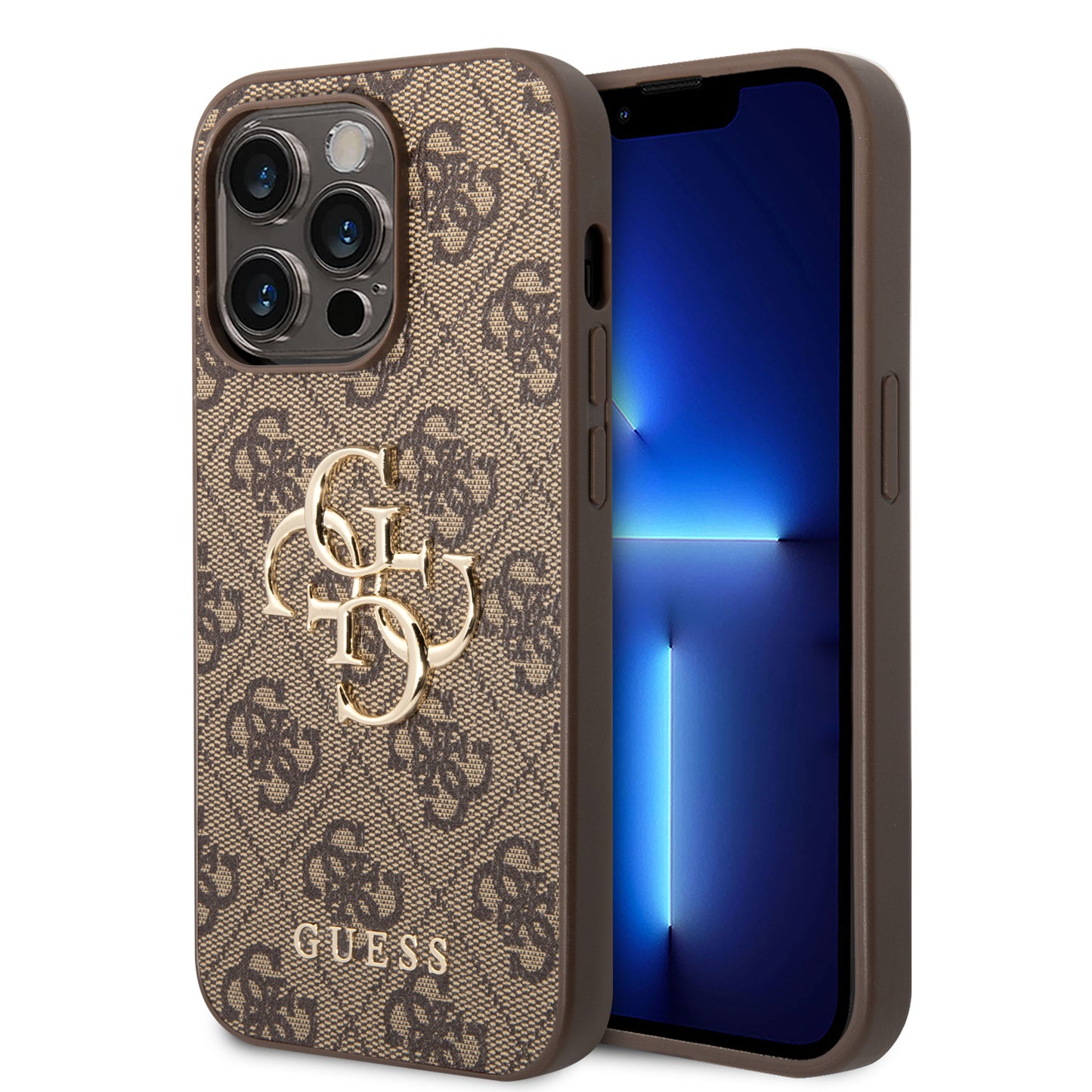 Guess "4G Logo Collection" Hard Case Pu Leather Θήκη Προστασίας Από Δερματίνη – Iphone 14 Pro (Καφέ) – Θήκη για κινητό από το PhoneBazaar.gr