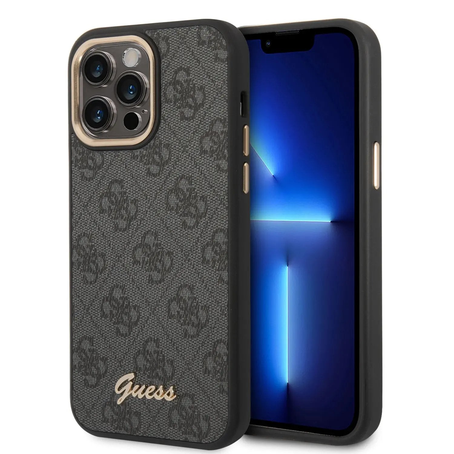 Guess “4g Logo Collection” Script Metal Logo Θήκη Προστασίας Απο Δερματινη – Iphone 14 Pro (μαυρο) – PhoneBazaar