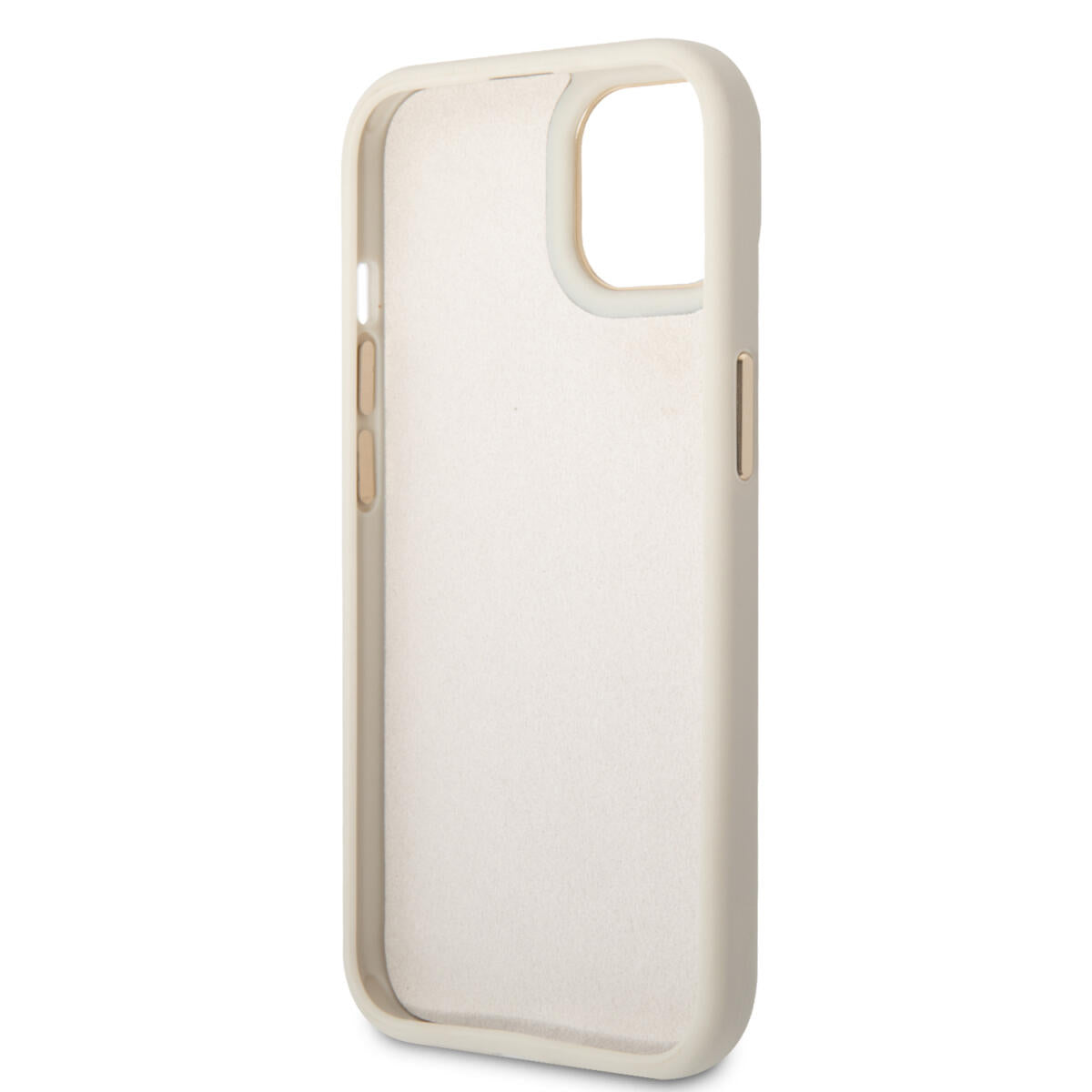 Guess "Croco Collection" Hot Stamp Lines Θήκη προστασίας από δερματίνη με μεταλλικό λογότυπο – iPhone 14 Plus (Λευκό)