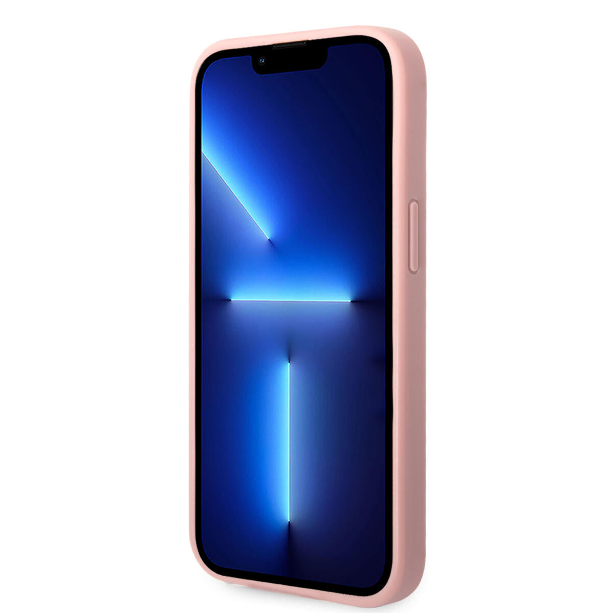 Guess Glitter Flakes Case with Ikonik Patch and Vintage Script Logo Θήκη προστασίας από σιλικόνη – iPhone 14 Plus (Glitter Pink)