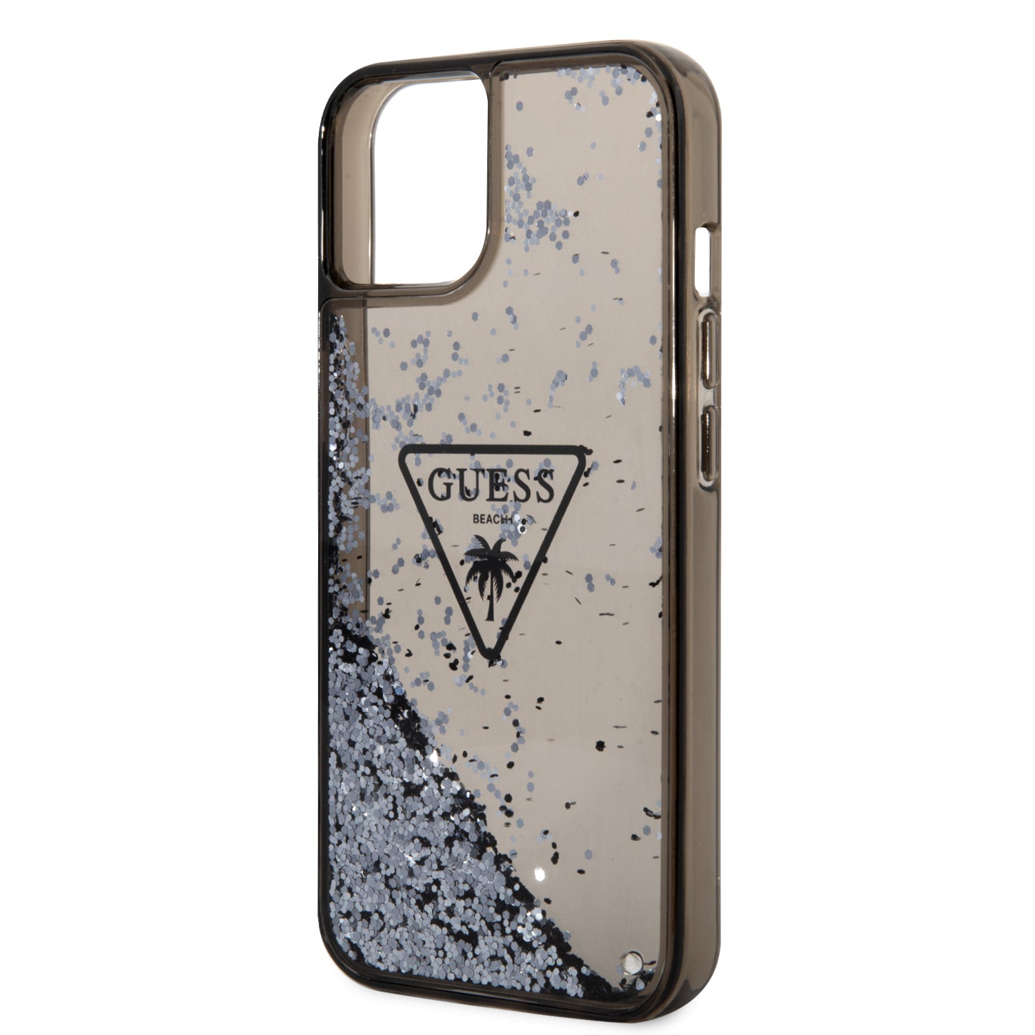 Guess “Metallic Triangle Glitter Logo Collection” Θήκη προστασίας από σιλικόνη – iPhone 14 Plus (Black – GUHCP14MLFCTPK)