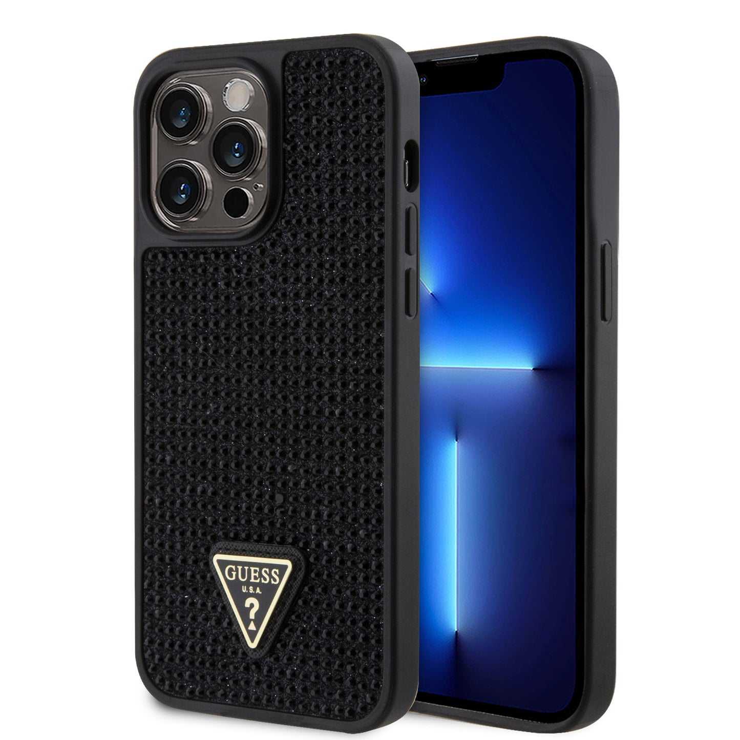 Guess “Rhinestones Triangle Metal Logo Collection” Θήκη Προστασίας Για Iphone 14 Pro Max (Μαυρο) – Θήκη για κινητό από το PhoneBazaar.gr