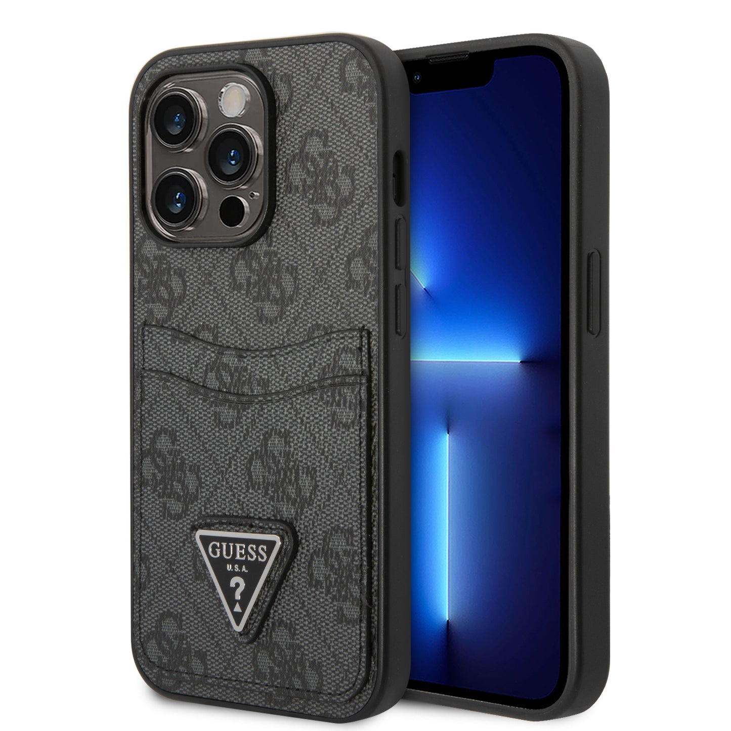 Guess “Triangle Logo Collection” Θήκη Προστασίας Με Υποδοχή Για Πιστωτικές Κάρτες – Iphone 14 Pro Max (Μαύρο) – Θήκη για κινητό από το PhoneBazaar.gr