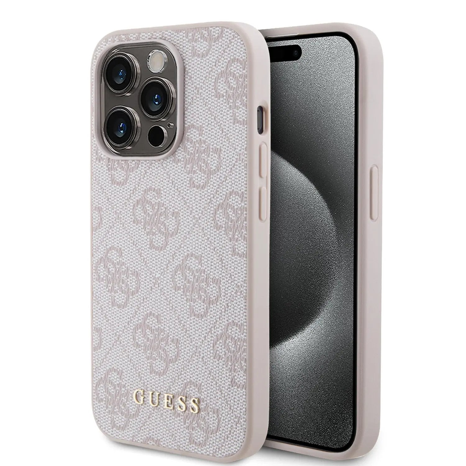 Guess “4g Metal Logo Collection” Pu Leather Case Θήκη Προστασίας Απο Δερματινη – Iphone 15 Pro (ροζ – Guhcp15lg4gfpi) – PhoneBazaar