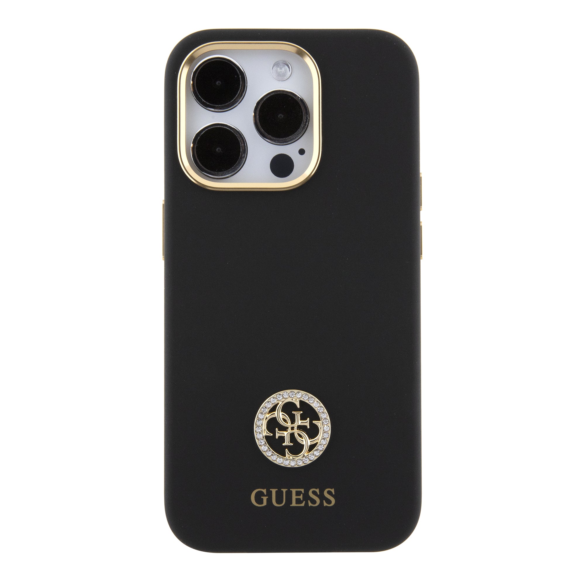 Guess "4G Strass Logo Collection" Case Θήκη προστασίας από σιλικόνη – iPhone 15 Pro (Black – GUHCP15LM4DGPK)