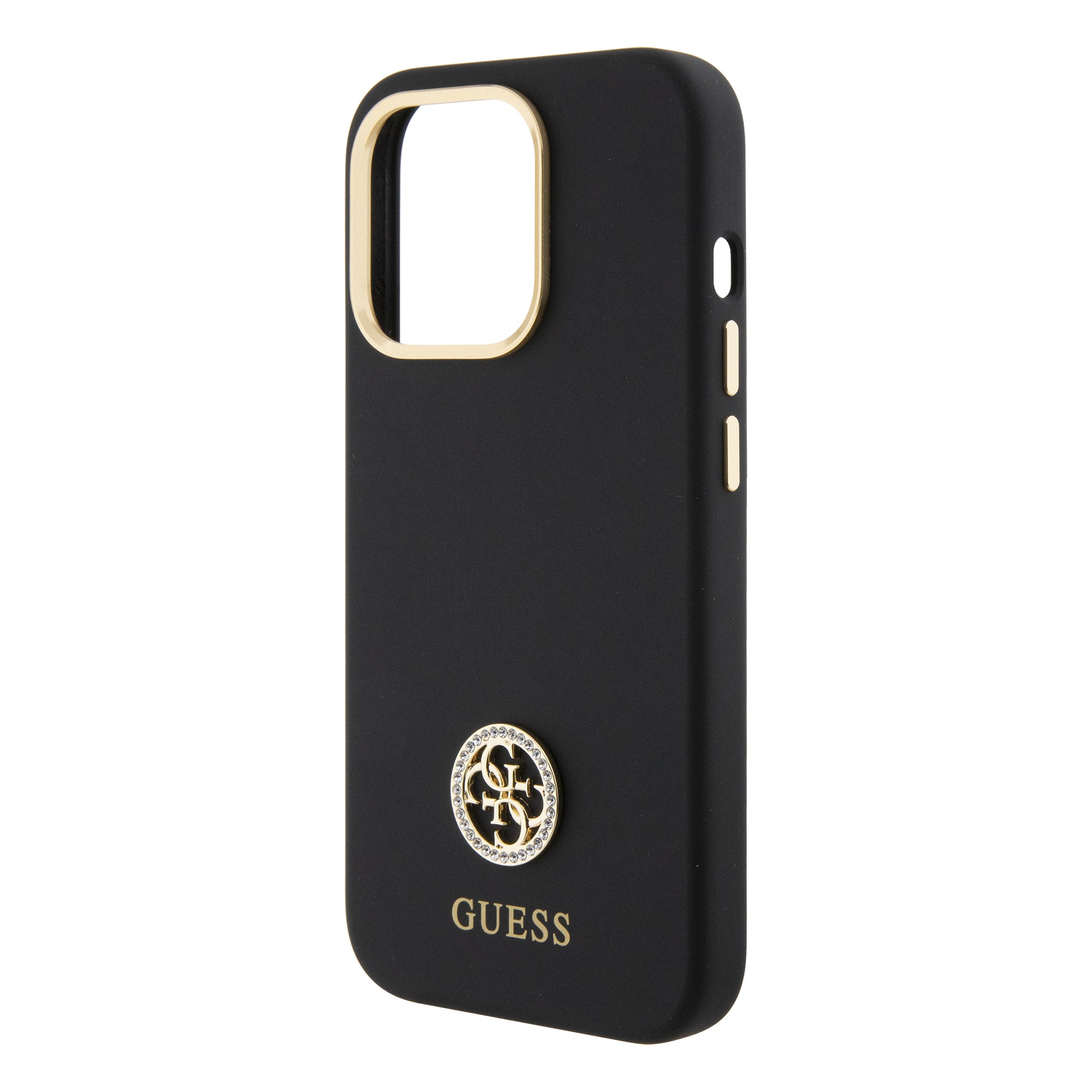 Guess "4G Strass Logo Collection" Case Θήκη προστασίας από σιλικόνη – iPhone 15 Pro (Black – GUHCP15LM4DGPK)