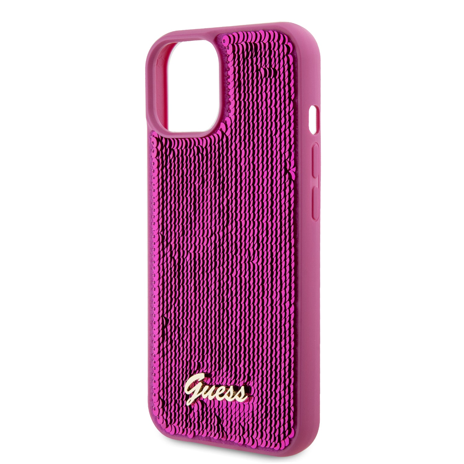 Guess "Sequin Script Metal" Hard Case iPhone 15 (Fuchsia – GUHCP15SPSFDGSF)