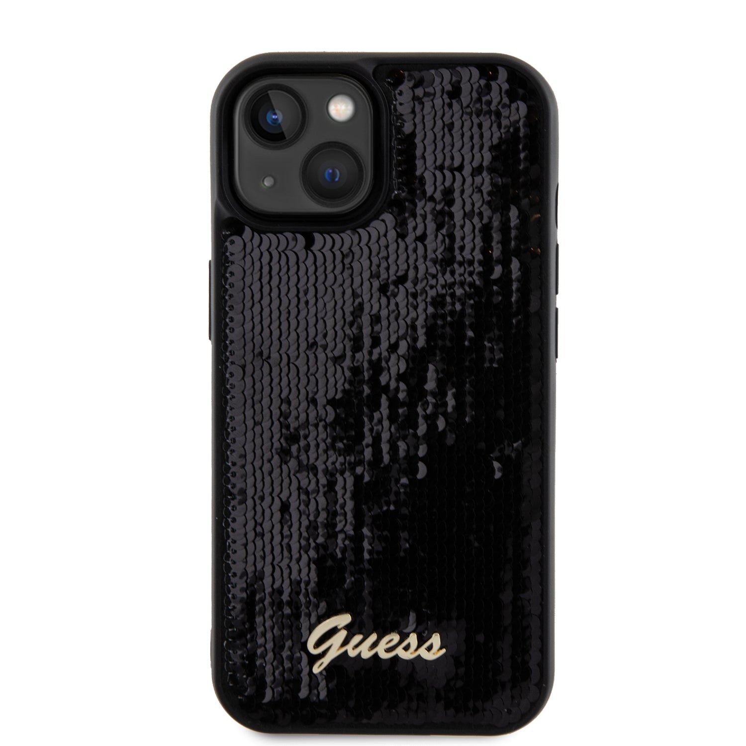 Guess "Sequin Script Metal" Hard Case iPhone 15 (Black – GUHCP15SPSFDGSK)