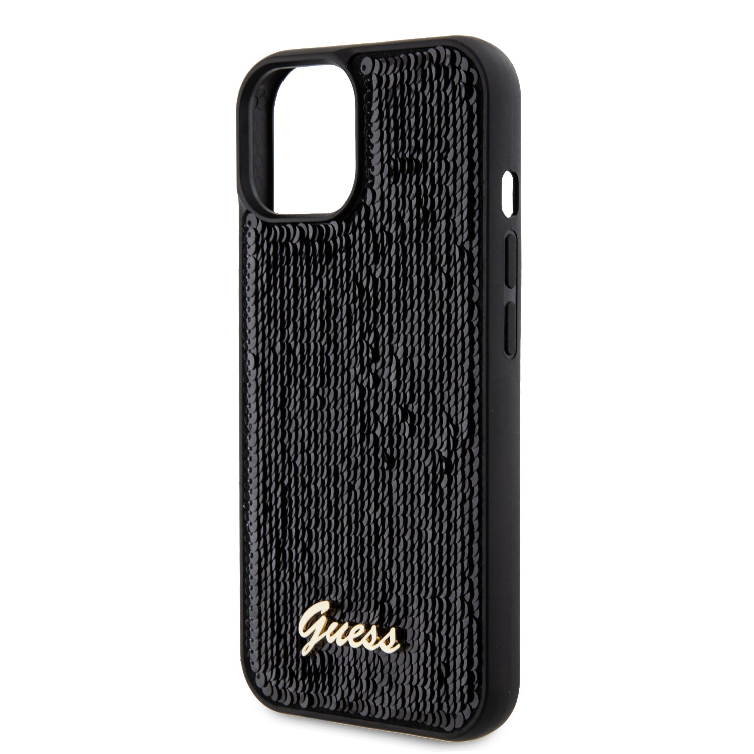 Guess "Sequin Script Metal" Hard Case iPhone 15 (Black – GUHCP15SPSFDGSK)