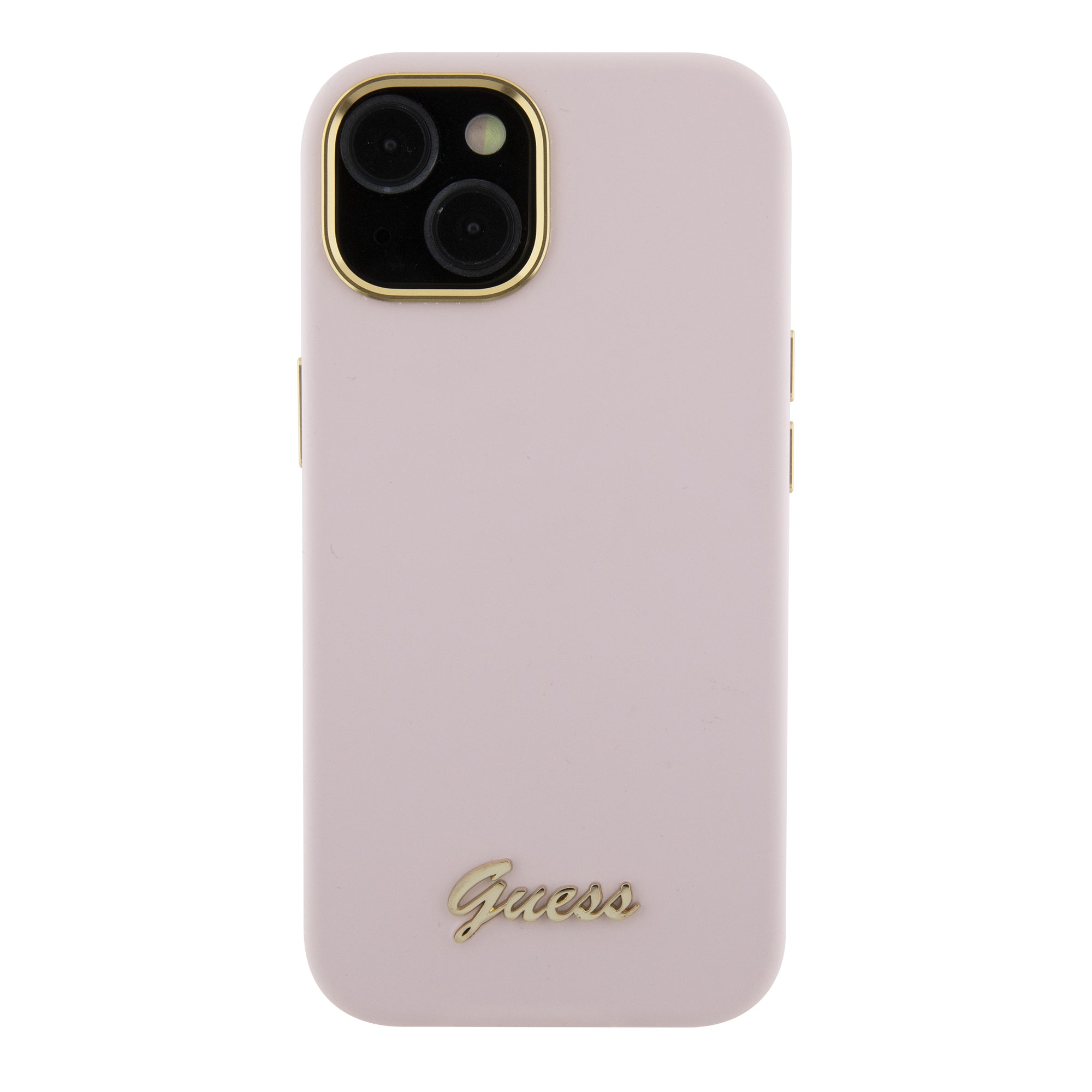 Guess “Vintage Script Gold Logo Collection” Σκληρή Θήκη προστασίας από σιλικόνη – Apple iPhone 15 (Ροζ – GUHCP15SSMBSLP)