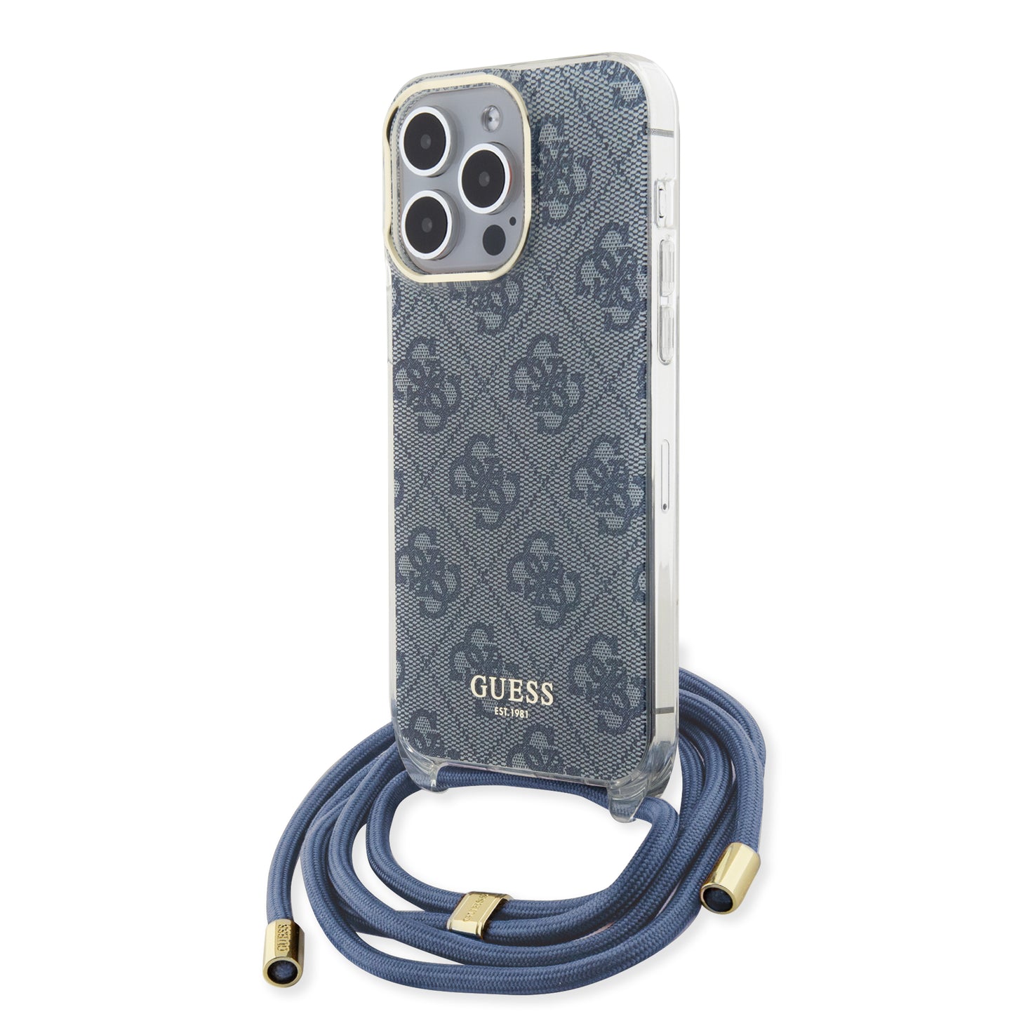 Guess “4G Logo Collection” Crossbody Hard Case Θήκη Προστασίας Από Σιλικόνη Με Λουράκι – Iphone 15 Pro Max (Μπλε – Guhcp15Xhc4Seb) – Θήκη για κινητό από το PhoneBazaar.gr