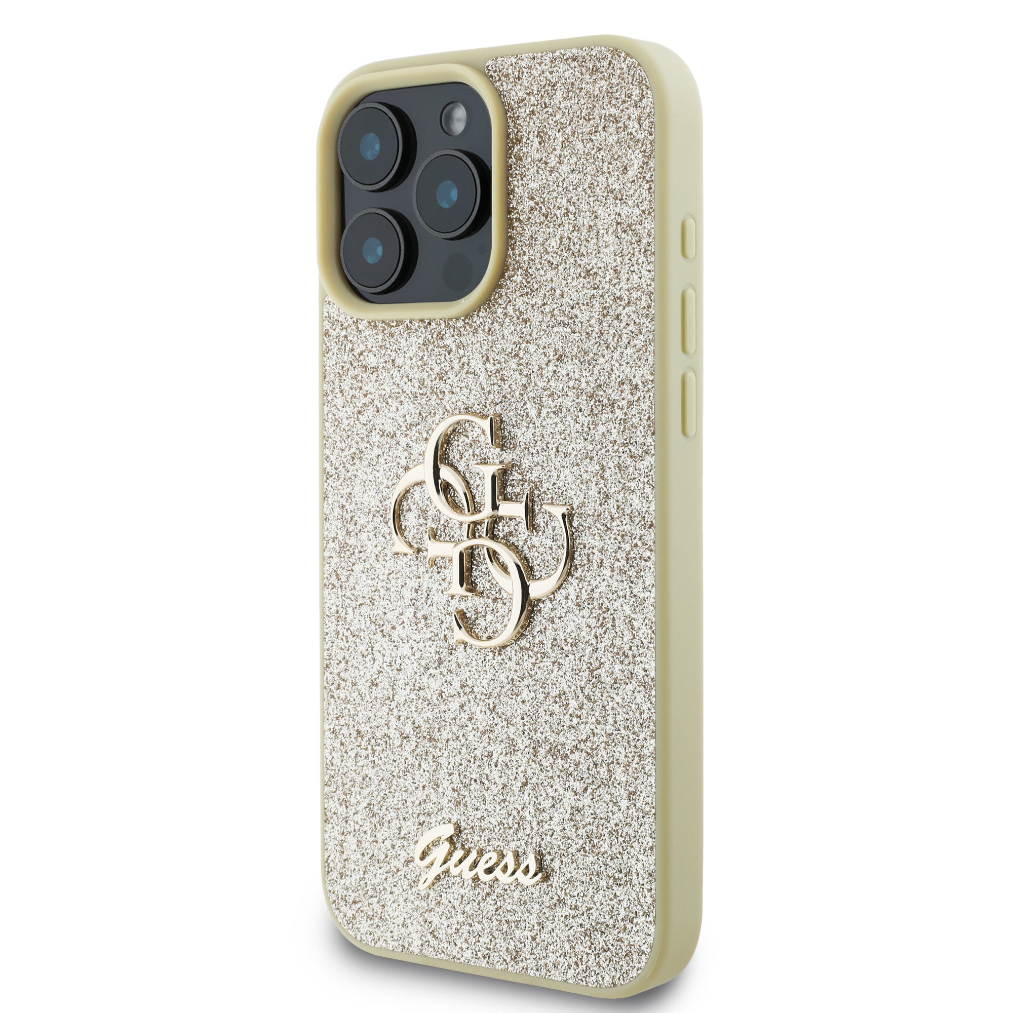 Guess Fixed Glitter Big 4G Logo Case Θήκη προστασίας από σιλικόνη – iPhone 16 Pro (Χρυσό – GUHCP16LHG4SGD)