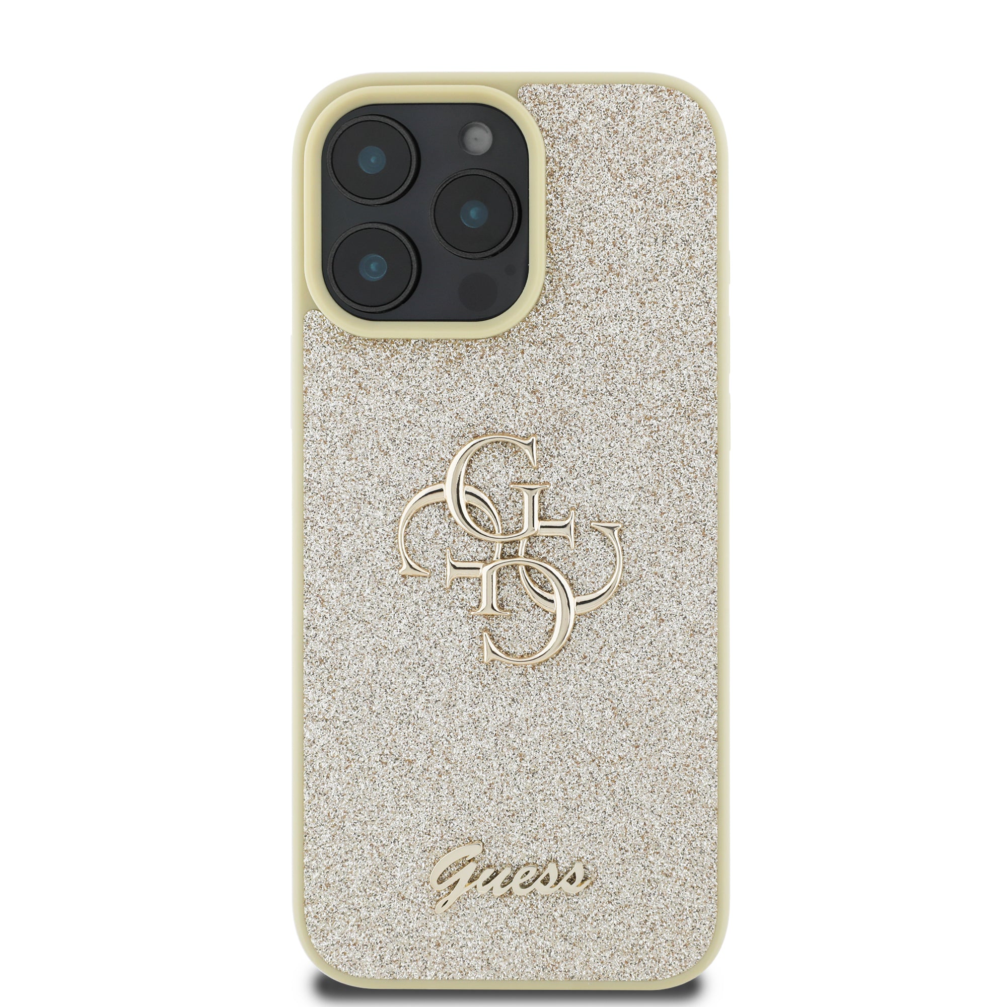 Guess Fixed Glitter Big 4G Logo Case Θήκη προστασίας από σιλικόνη – iPhone 16 Pro (Χρυσό – GUHCP16LHG4SGD)