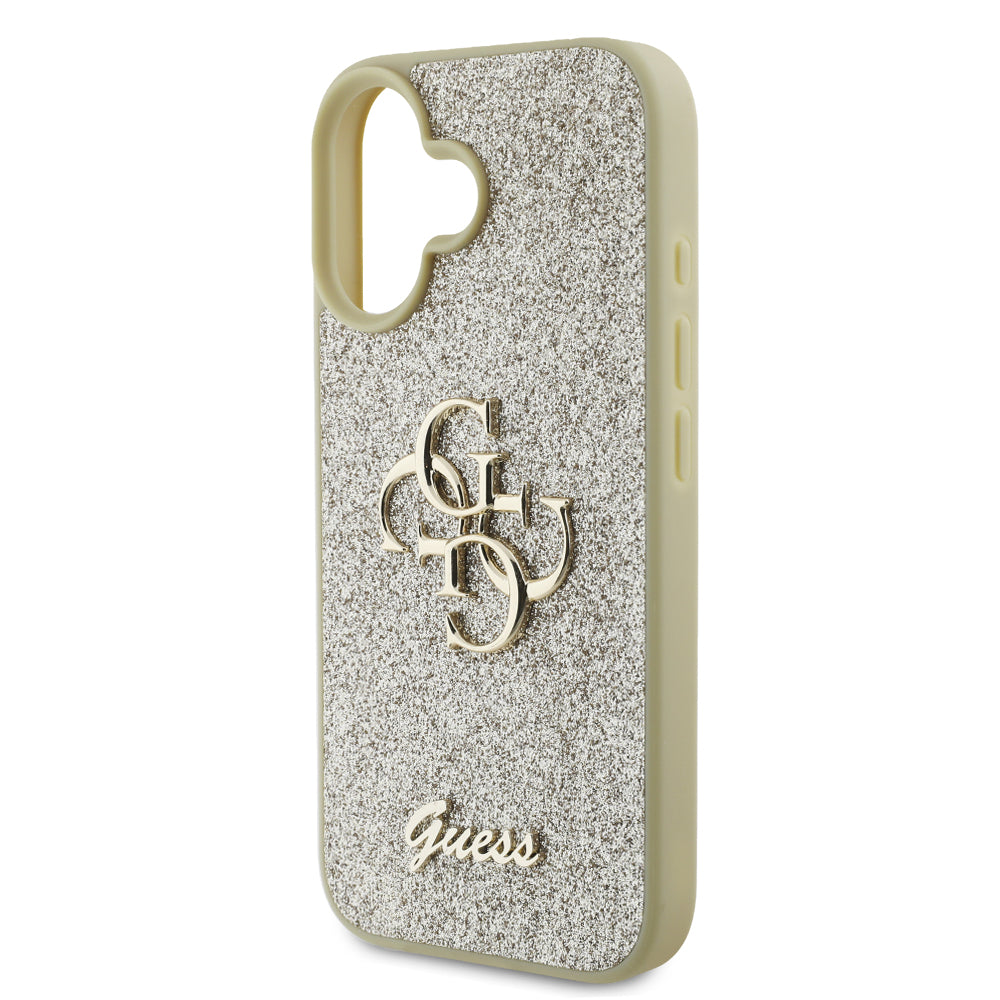 Guess Fixed Glitter Big 4G Logo Case Θήκη προστασίας από σιλικόνη – iPhone 16 (Χρυσό – GUHCP16SHG4SGD)